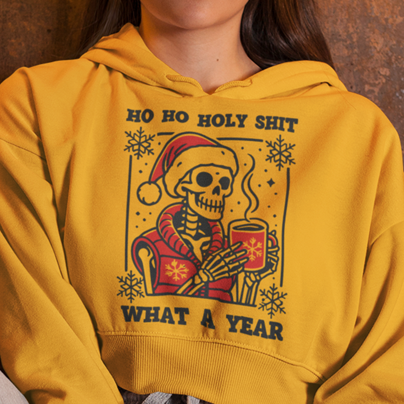 Ho Ho Holy Shit What a Year | Humorous Skeleton Christmas | Unisex Hoodie