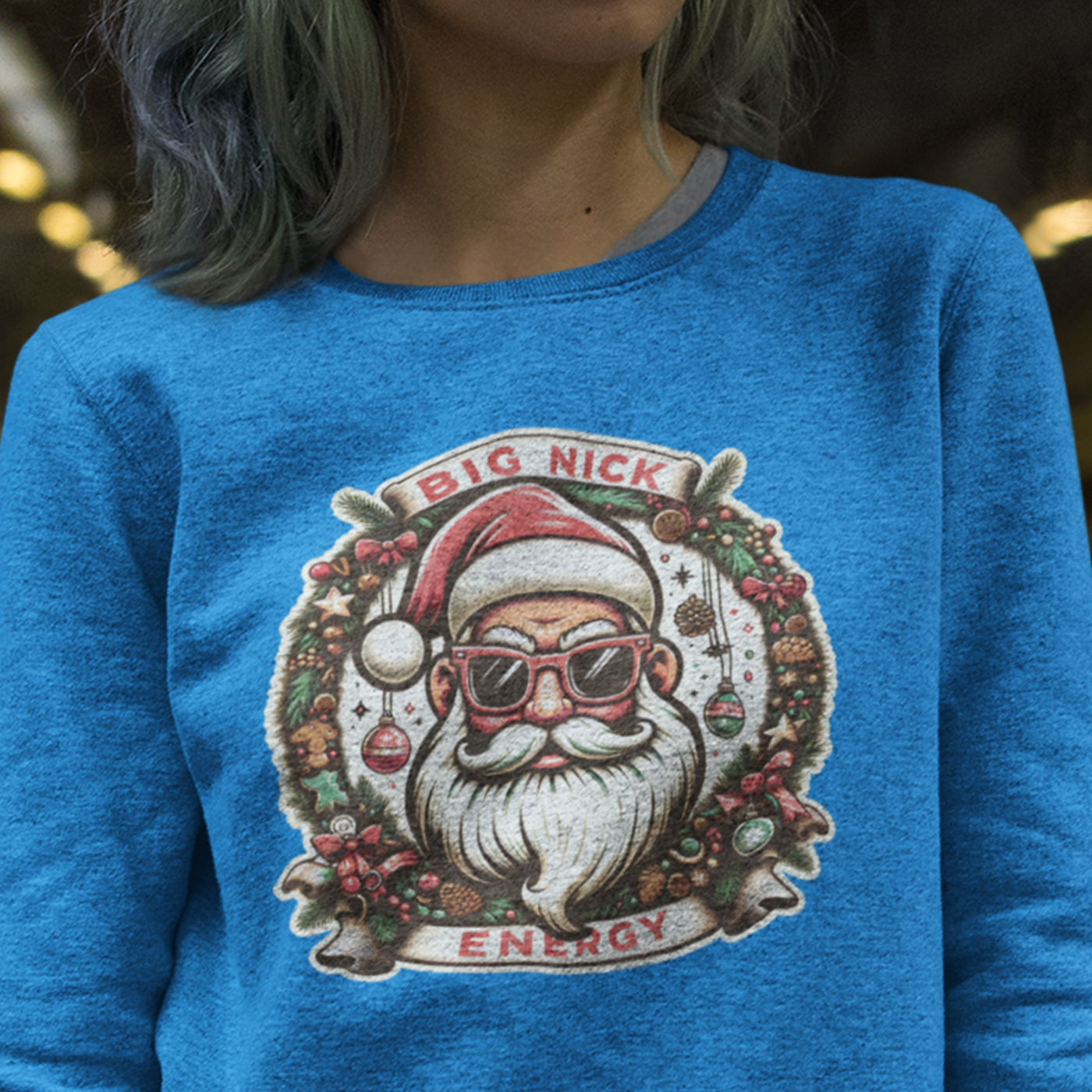 Big Nick Energy | Cool Santa Claus Christmas | Unisex Crewneck Sweatshirts