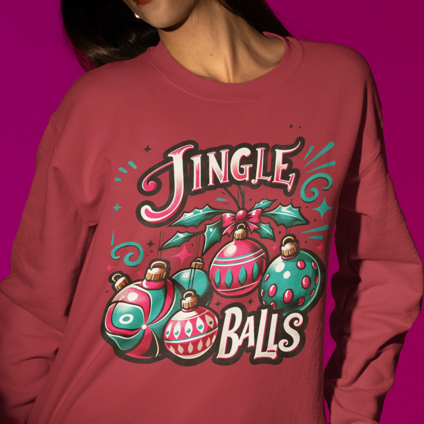 Jingle Balls | Fun and Festive Christmas | Unisex Crewneck Sweatshirts