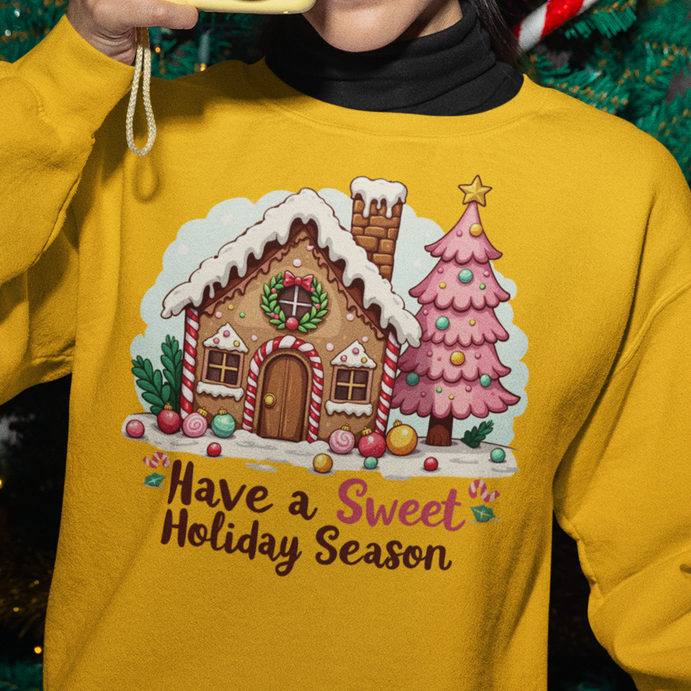 Have a Sweet Holiday Season | Gingerbread House Christmas | Unisex Crewneck Sweatshirts