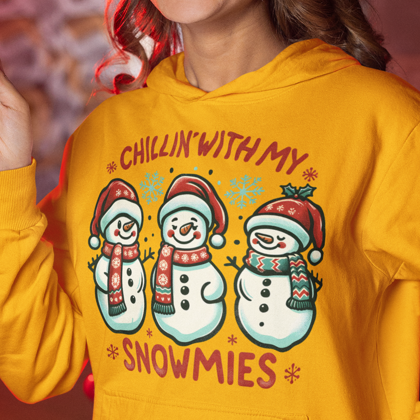 Chillin With My Snowmies | Cute Snowman Christmas | Unisex Hoodie
