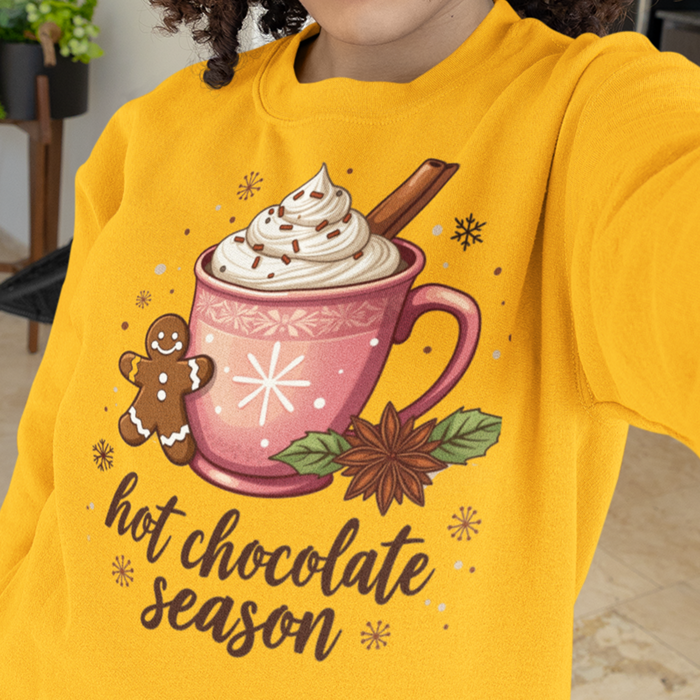 Hot Chocolate Season | Cozy Holiday Drink | Christmas | Unisex Crewneck Sweatshirts