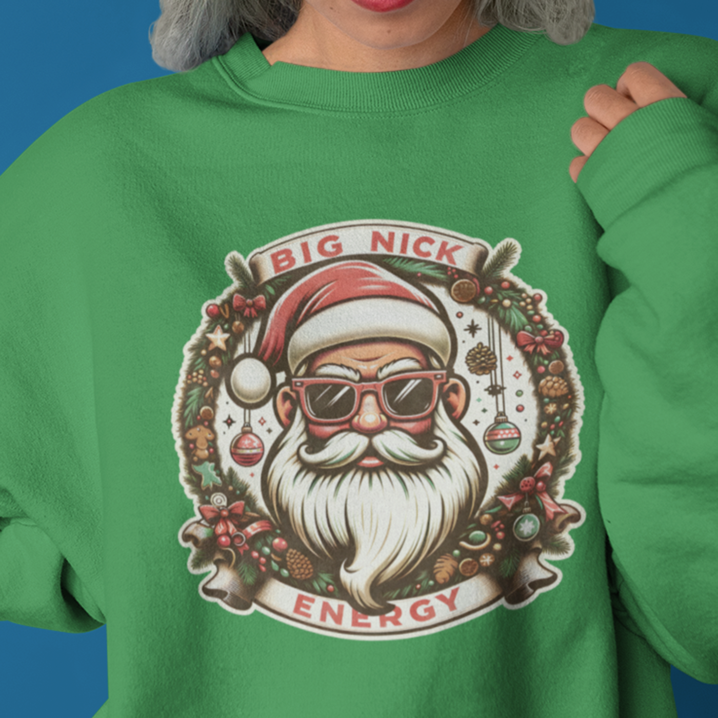 Big Nick Energy | Cool Santa Claus Christmas | Unisex Crewneck Sweatshirts
