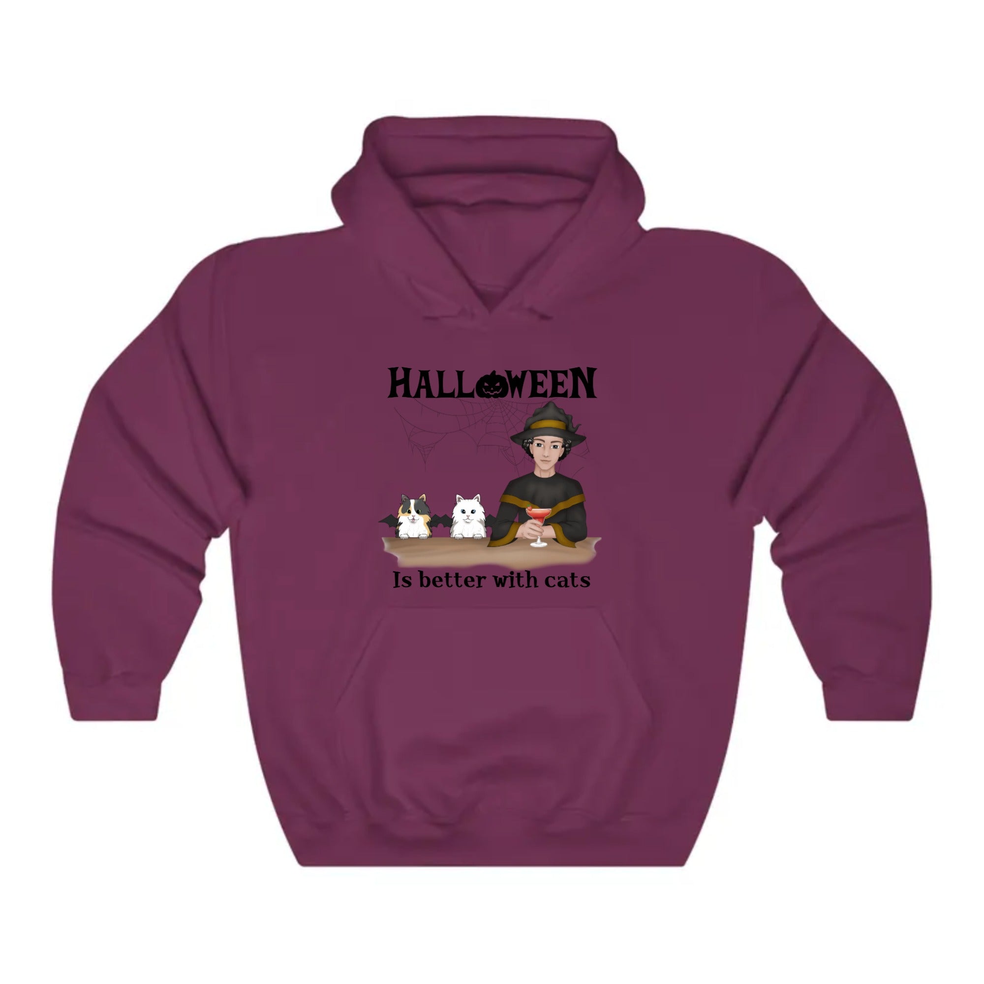 Halloween is better with Cats | Unisex Heavy Blend Hooded Sweatshirt