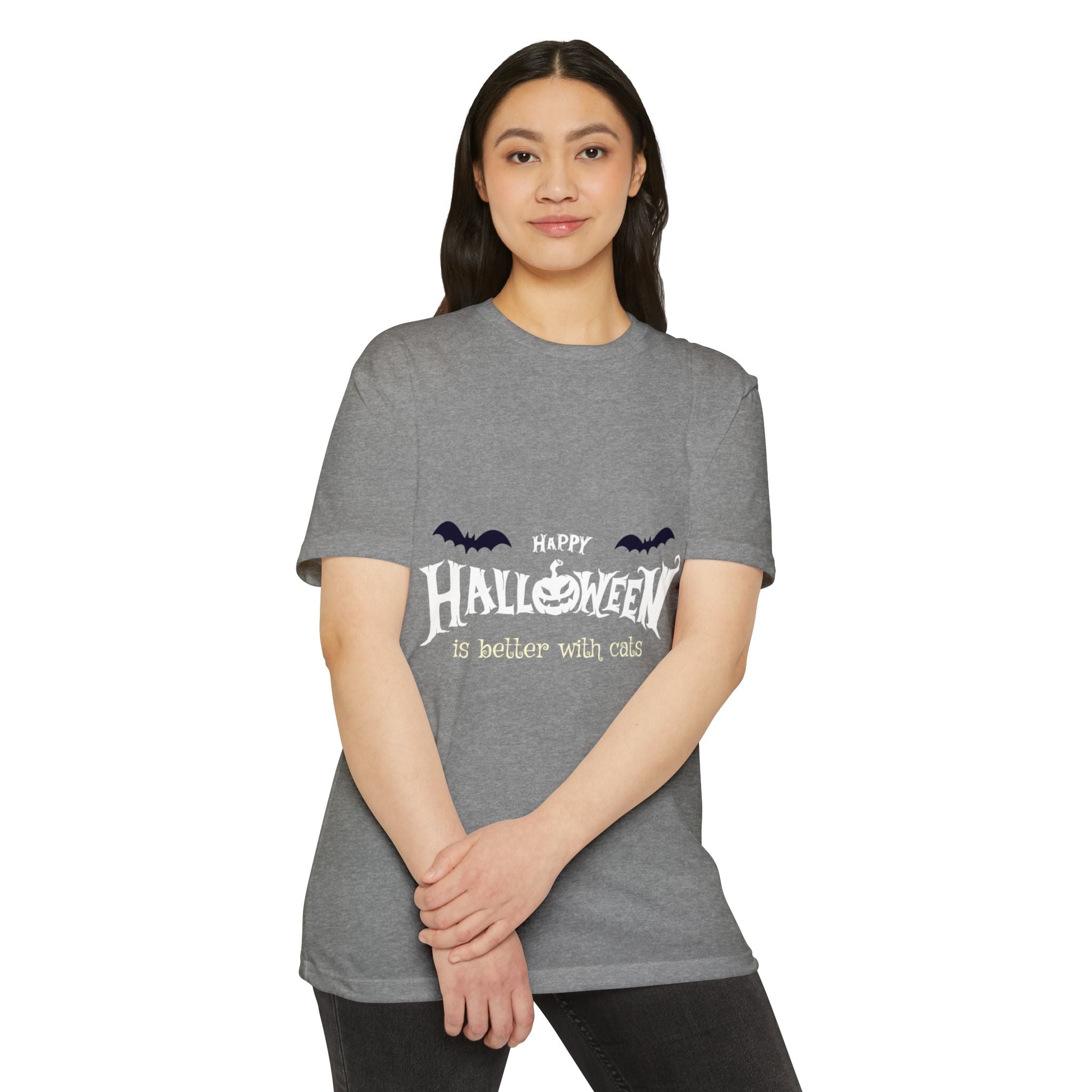 Halloween with Witch's Cats | Unisex CVC Jersey T-shirt