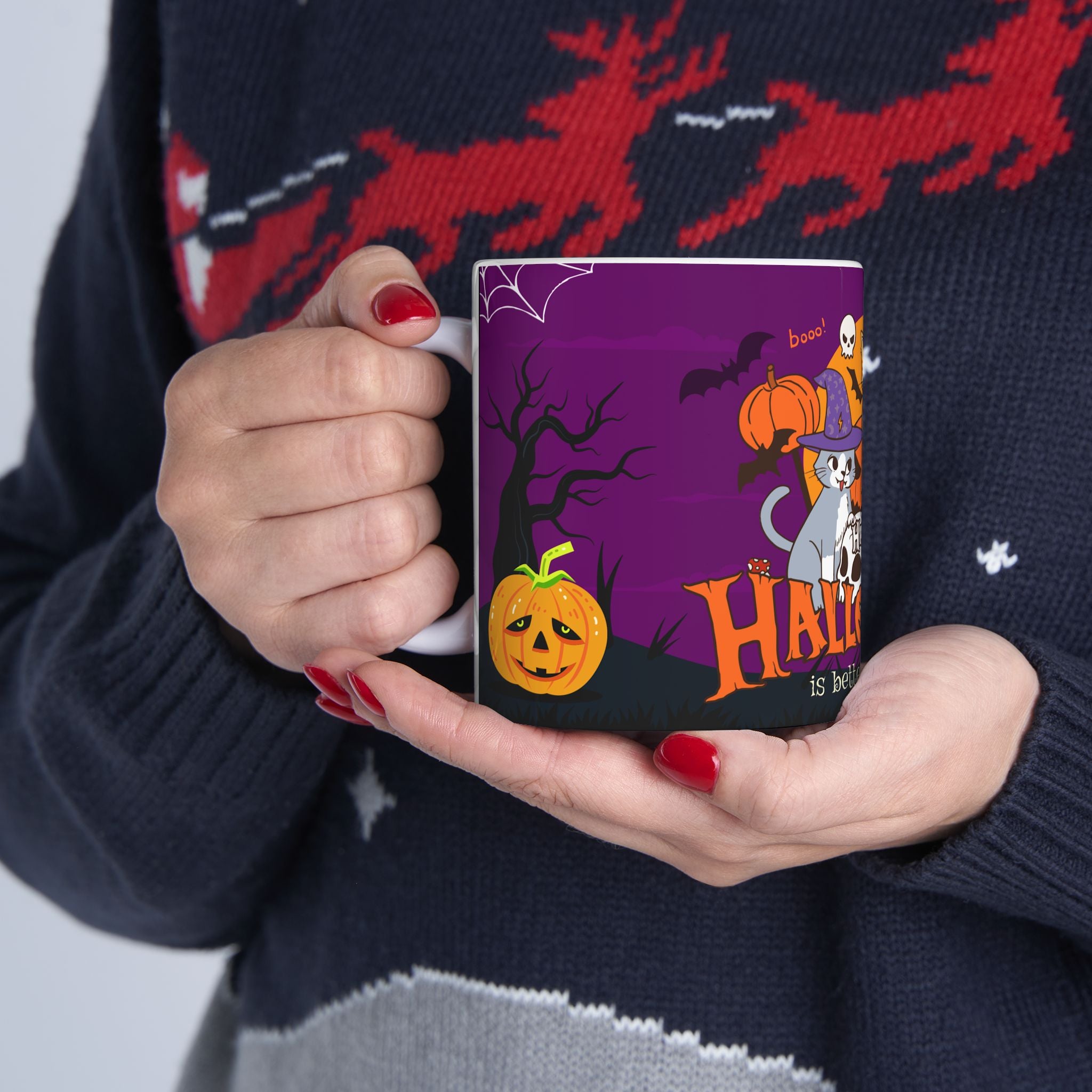 Happy Halloween is Better with Cat | Ceramic Mug