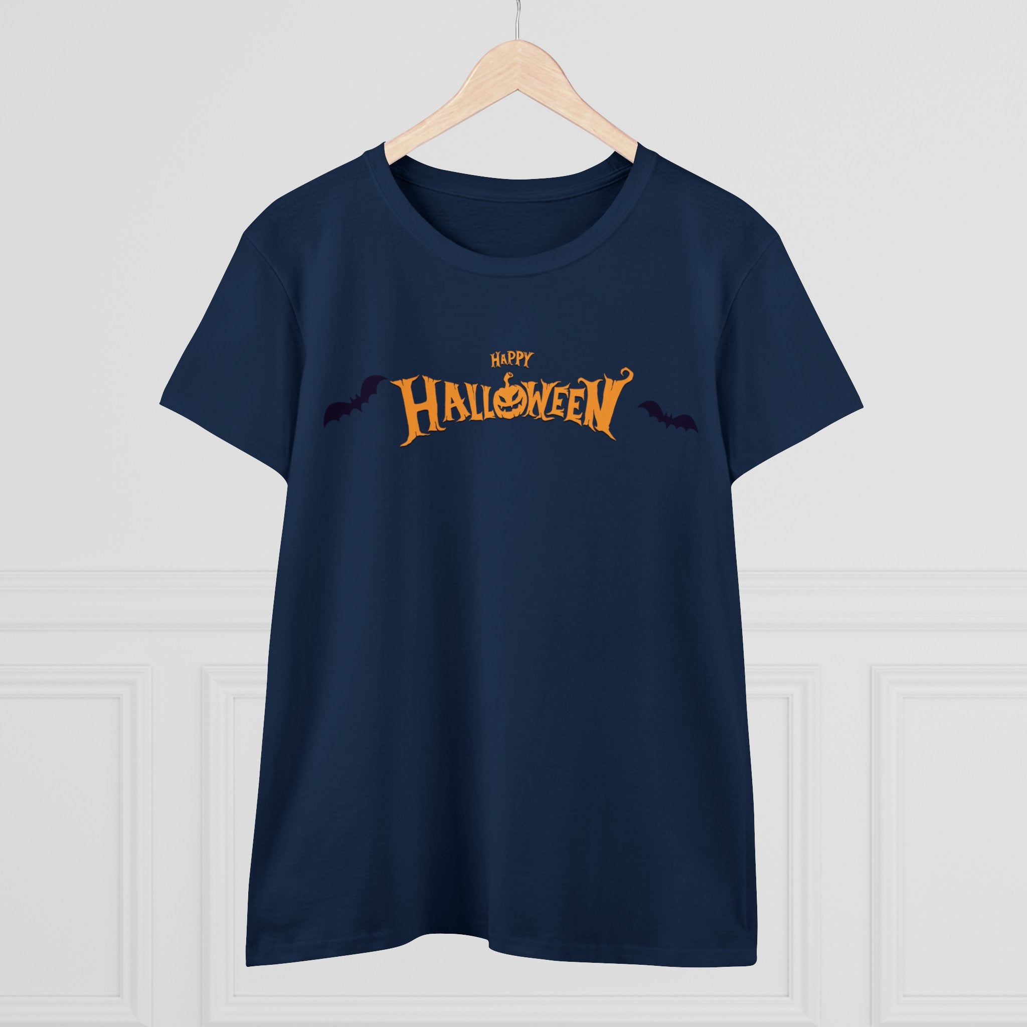 Halloween with Bats | Women's Midweight Cotton Tee
