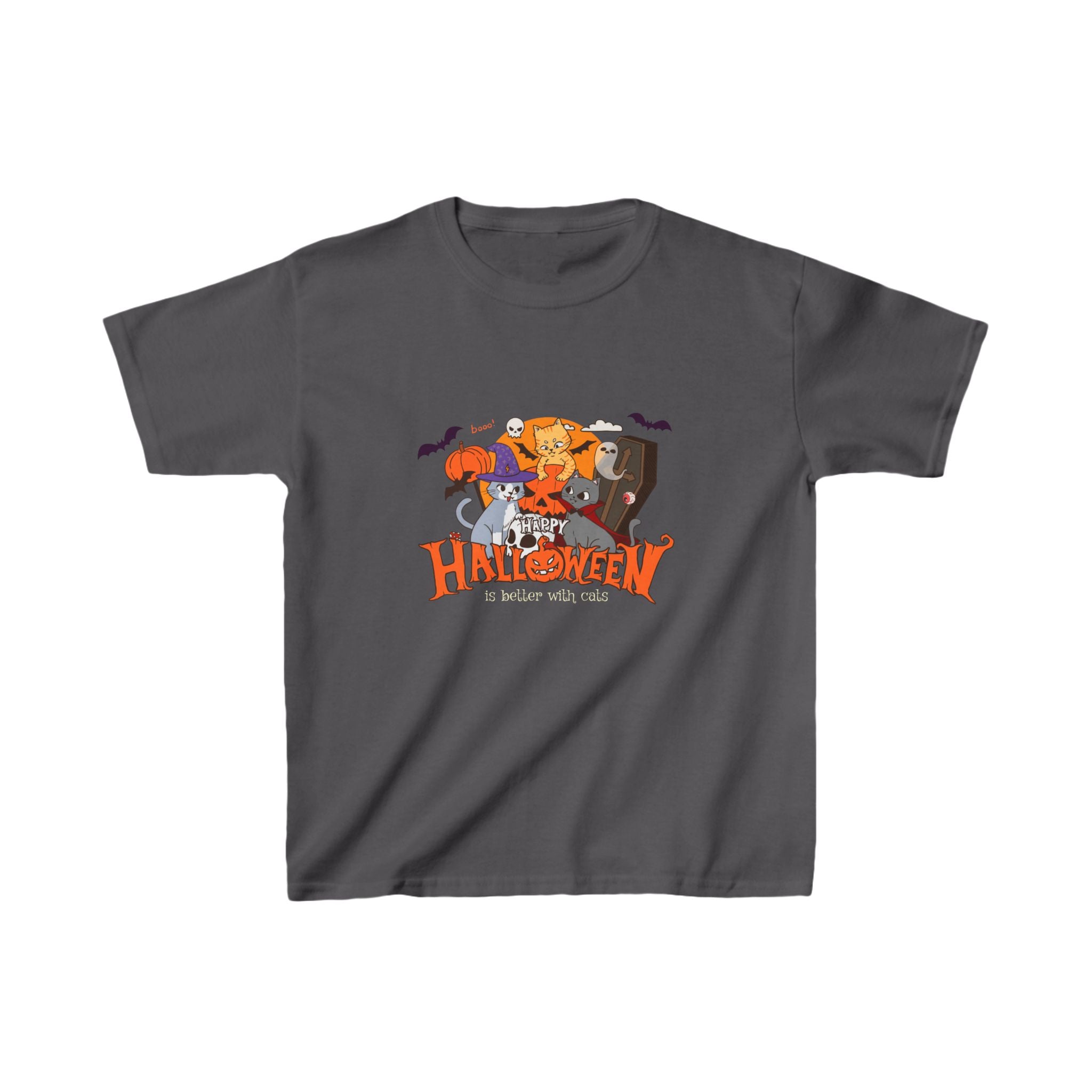 Halloween is Better with Cats | Kids Heavy Cotton Tee