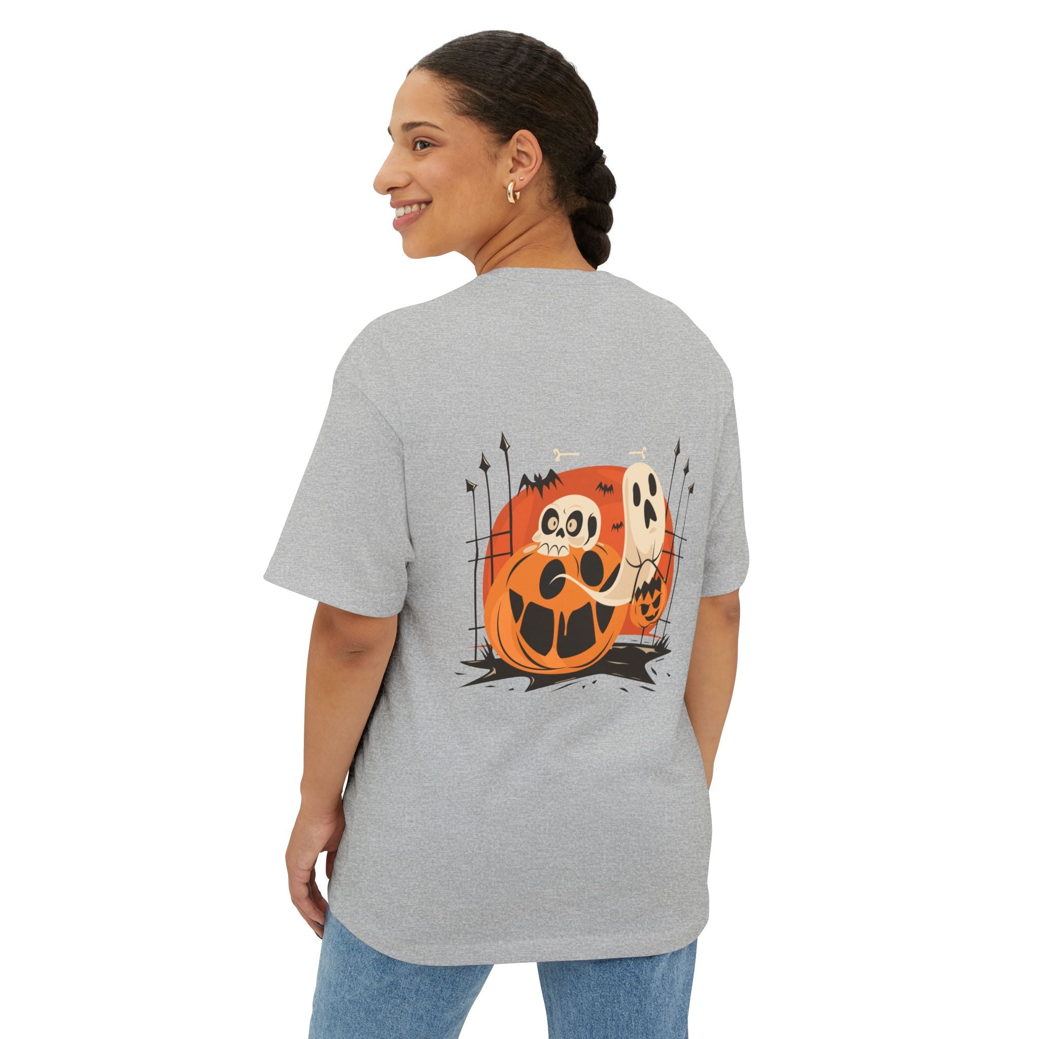 Halloween with Pumpkins | Unisex Oversized Boxy Tee