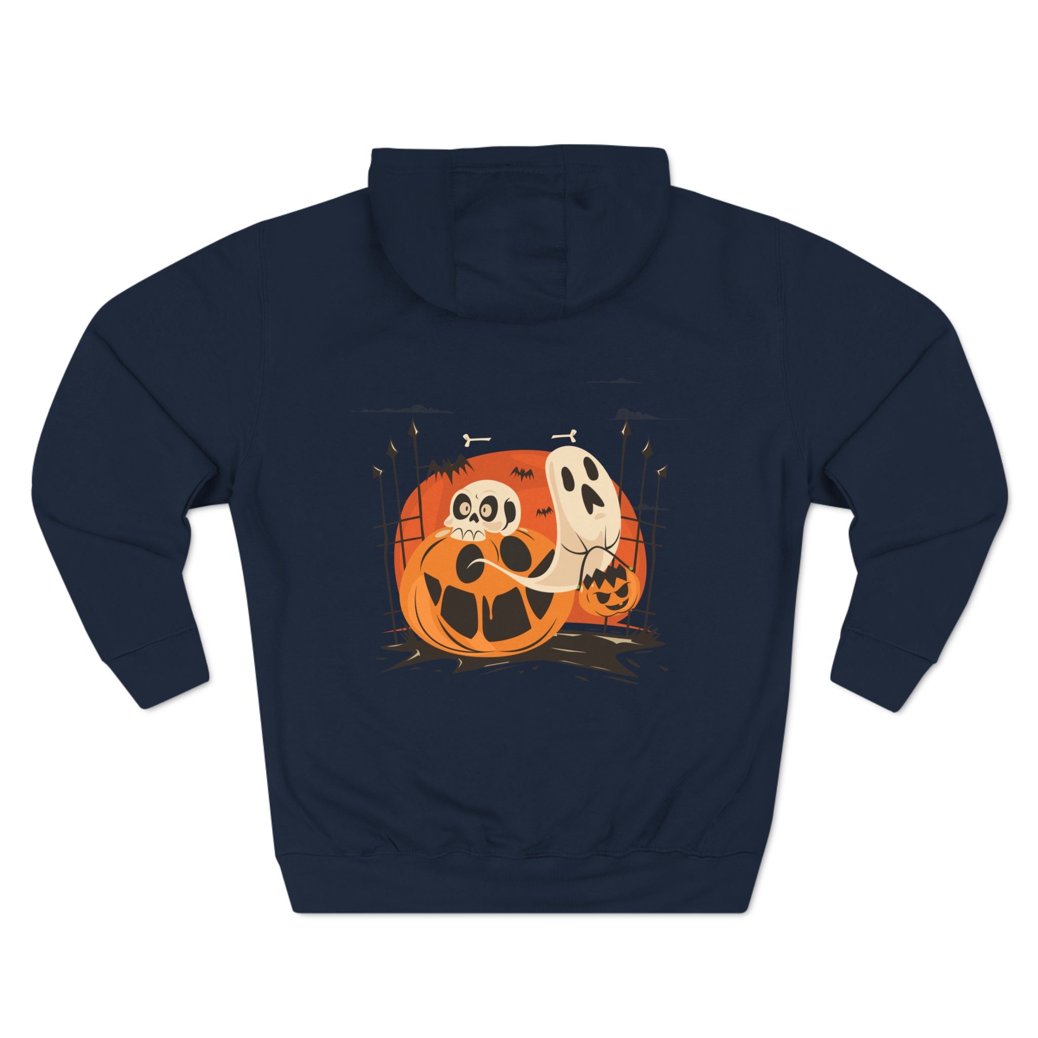 Halloween with Pumpkins | Three-Panel Fleece Hoodie