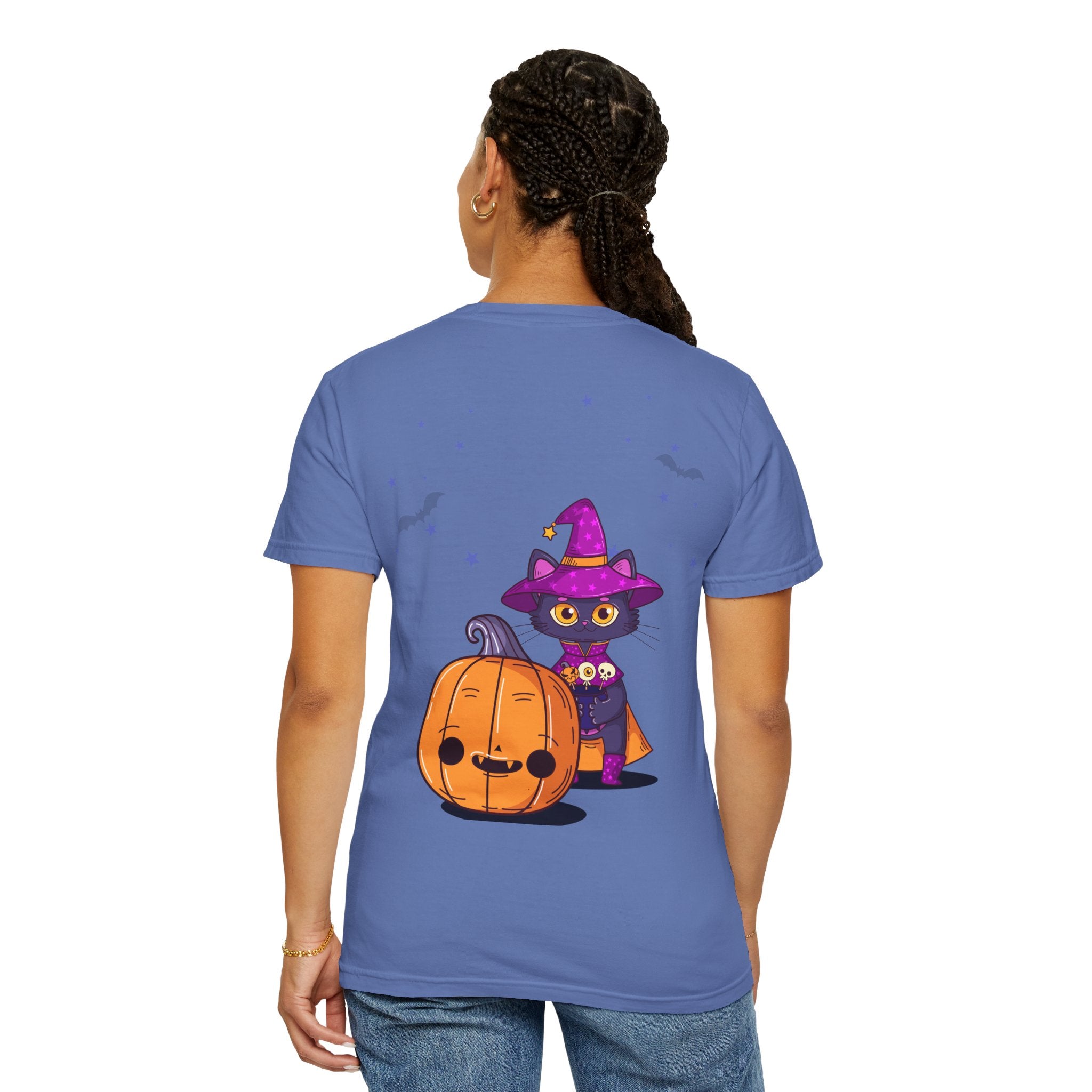 Halloween with Witch's Cats | Unisex Garment-Dyed T-shirt