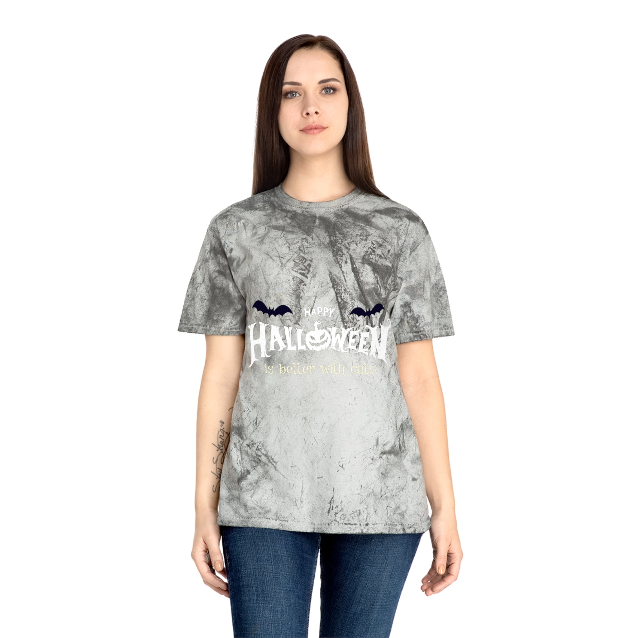 Halloween with Witch's Cats | Unisex Color Blast T-Shirt