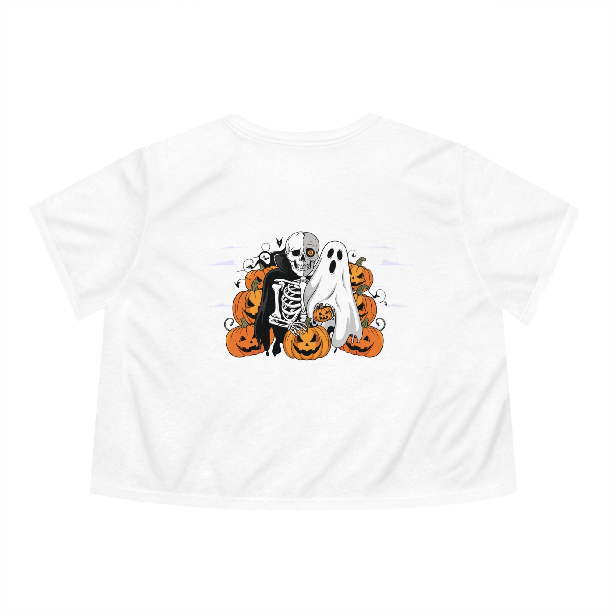 Halloween with Bats | Women's Flowy Cropped Tee