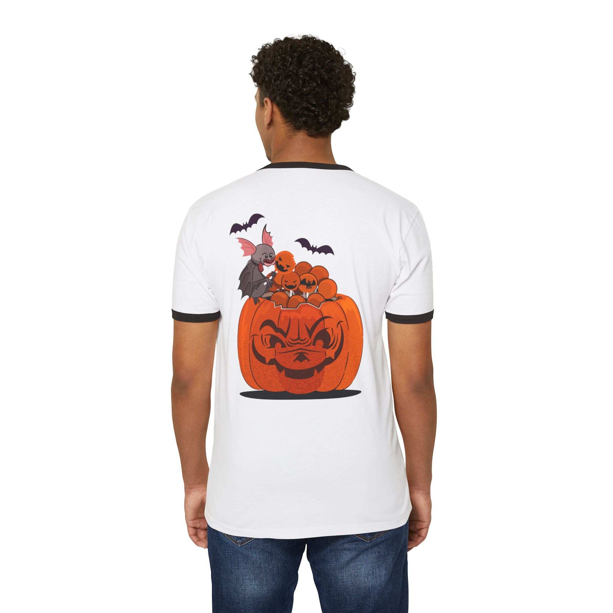 Halloween Trick or Treat | Unisex Cotton Ringer T-Shirt