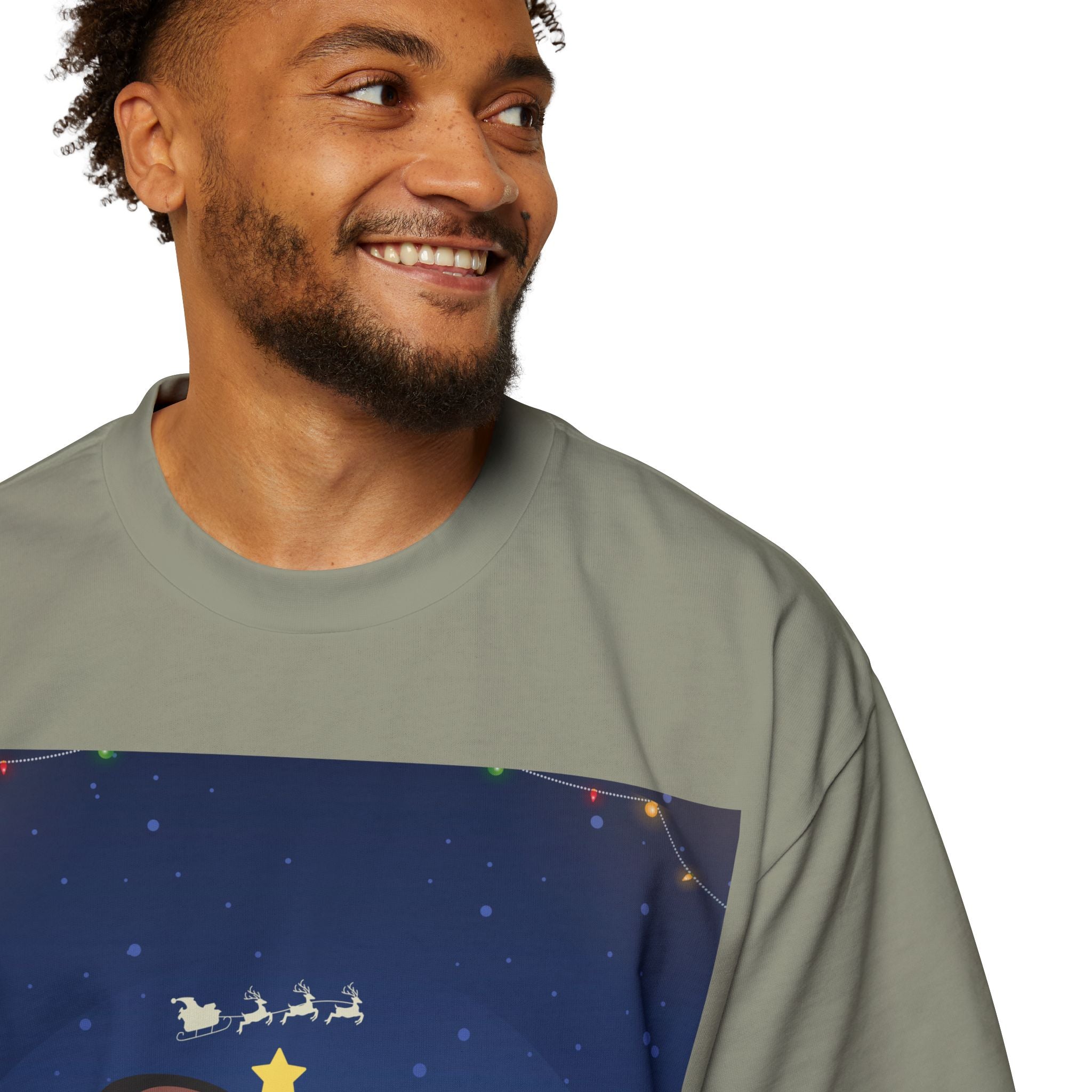 Happy Christmas Family | Men's Heavy Oversized Tee