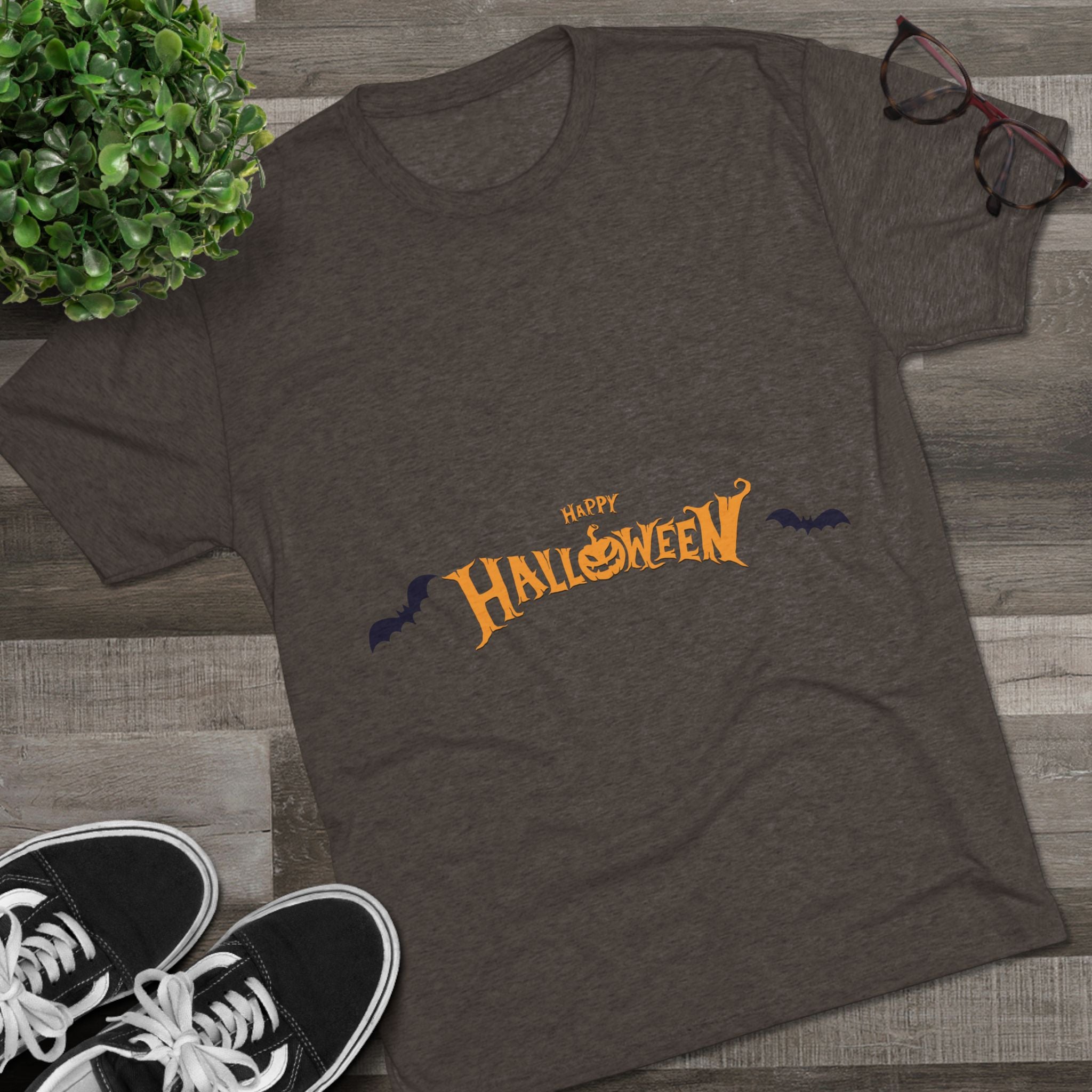 Halloween with Bats | Unisex Tri-Blend Crew Tee