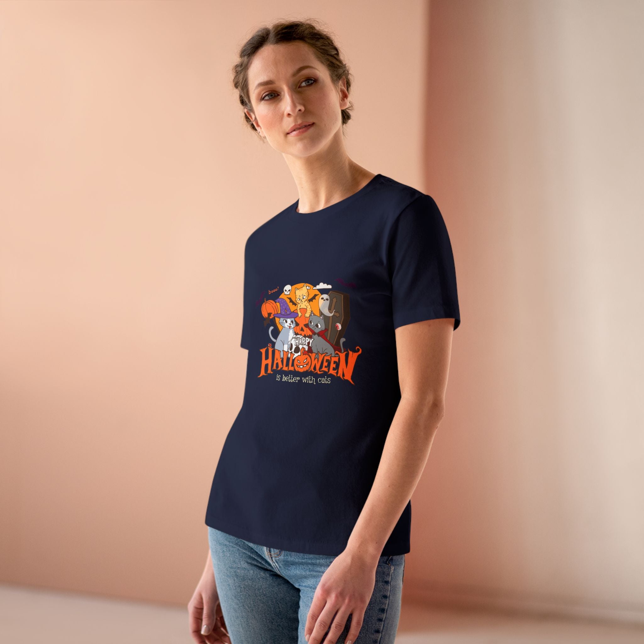 Halloween is Better with Cats | Women's Cotton Tee