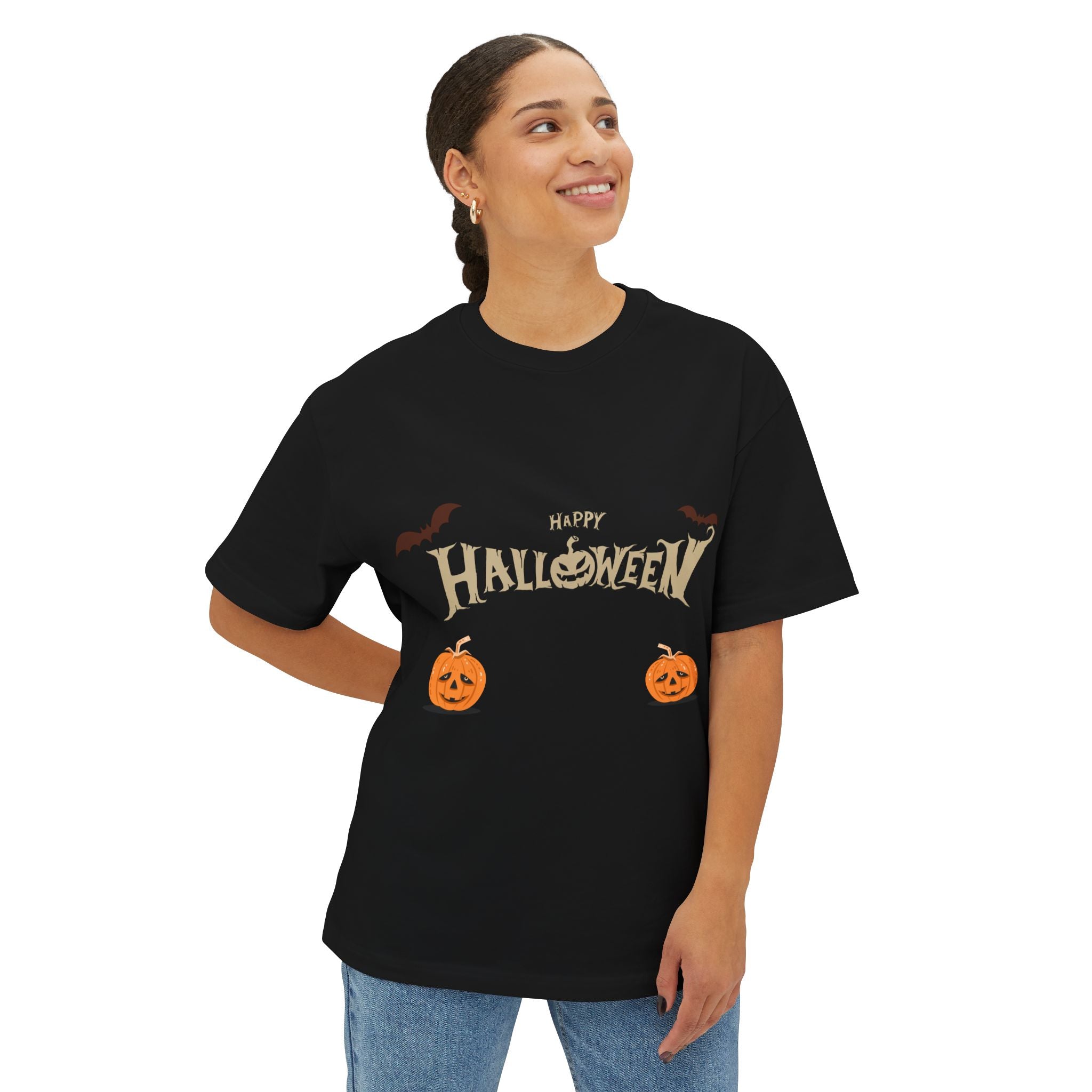 Halloween with Pumpkins | Unisex Oversized Boxy Tee