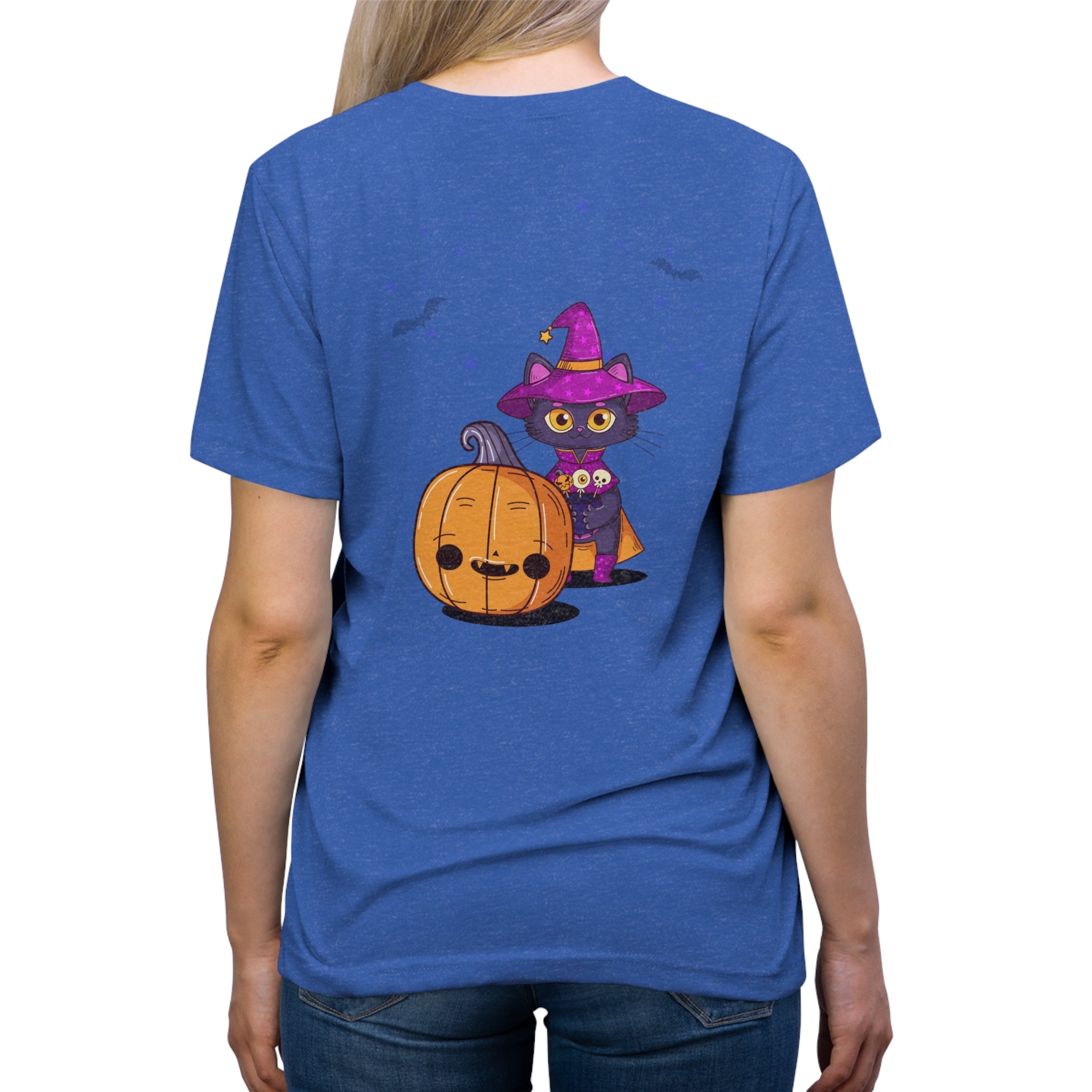Halloween with Witch's Cats | Unisex Triblend Tee