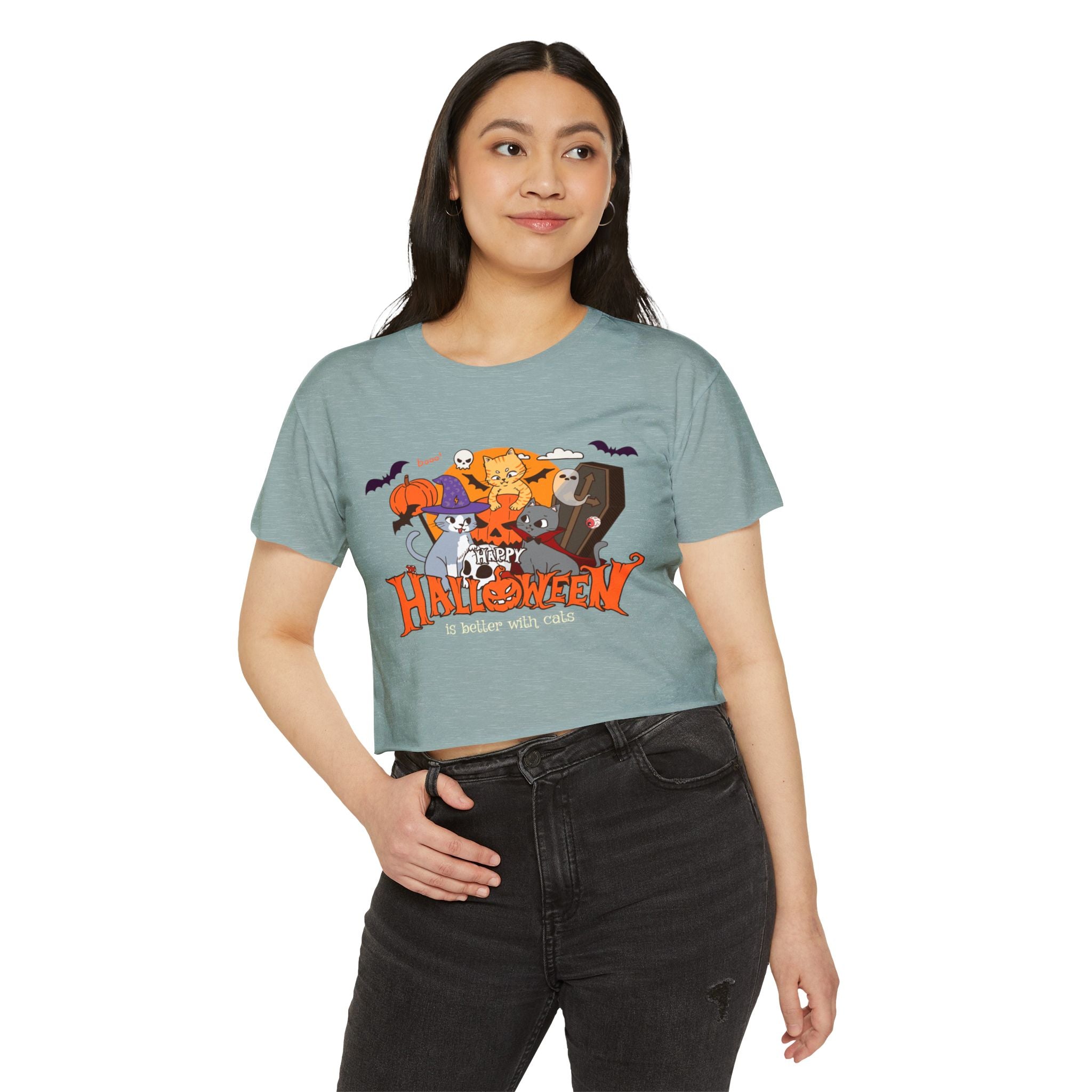 Halloween is Better with Cats | Women's Festival Crop Top