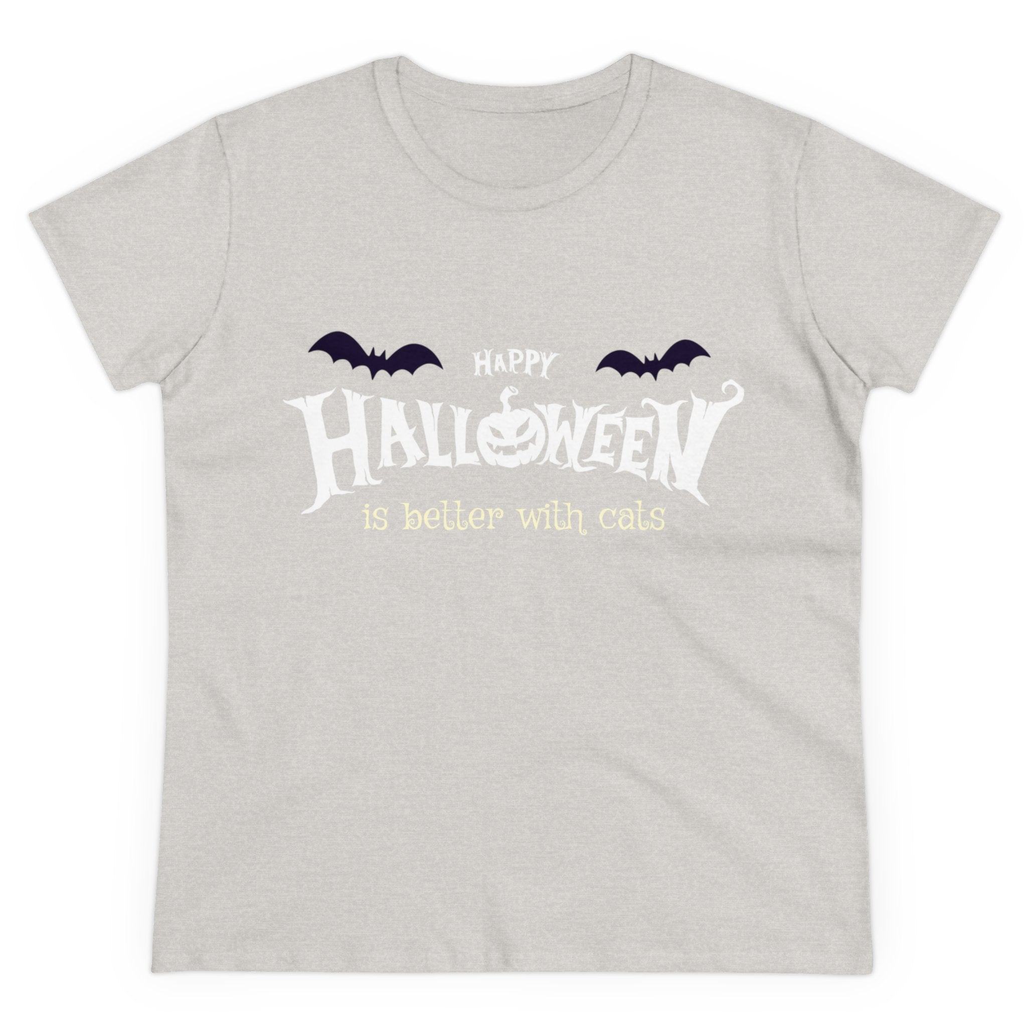Halloween with Witch's Cats | Women's Midweight Cotton Tee