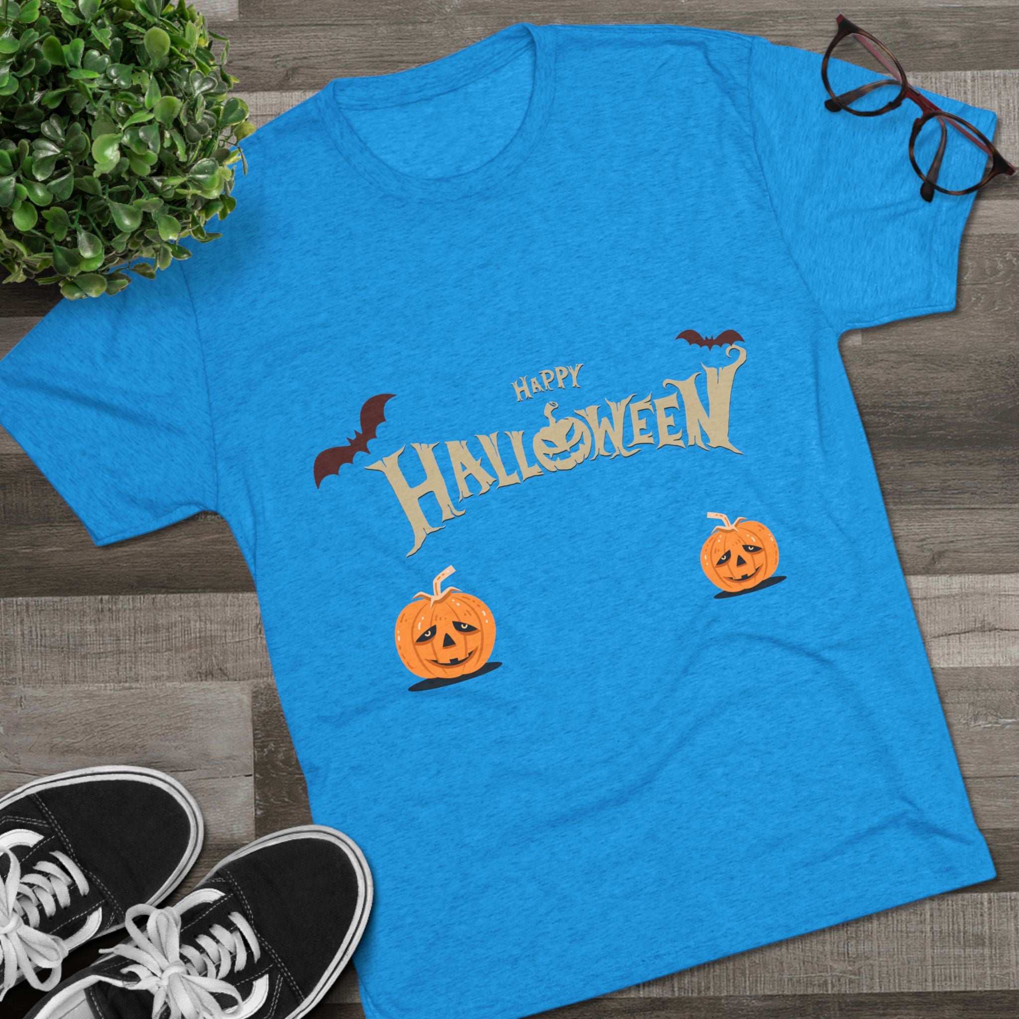 Halloween with Pumpkins | Unisex Tri-Blend Crew Tee