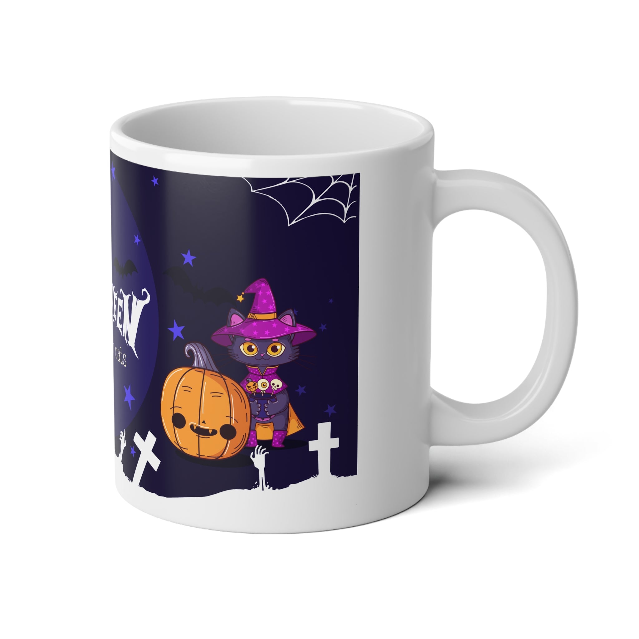 Happy Halloween with Witch's Cats | Jumbo Mug