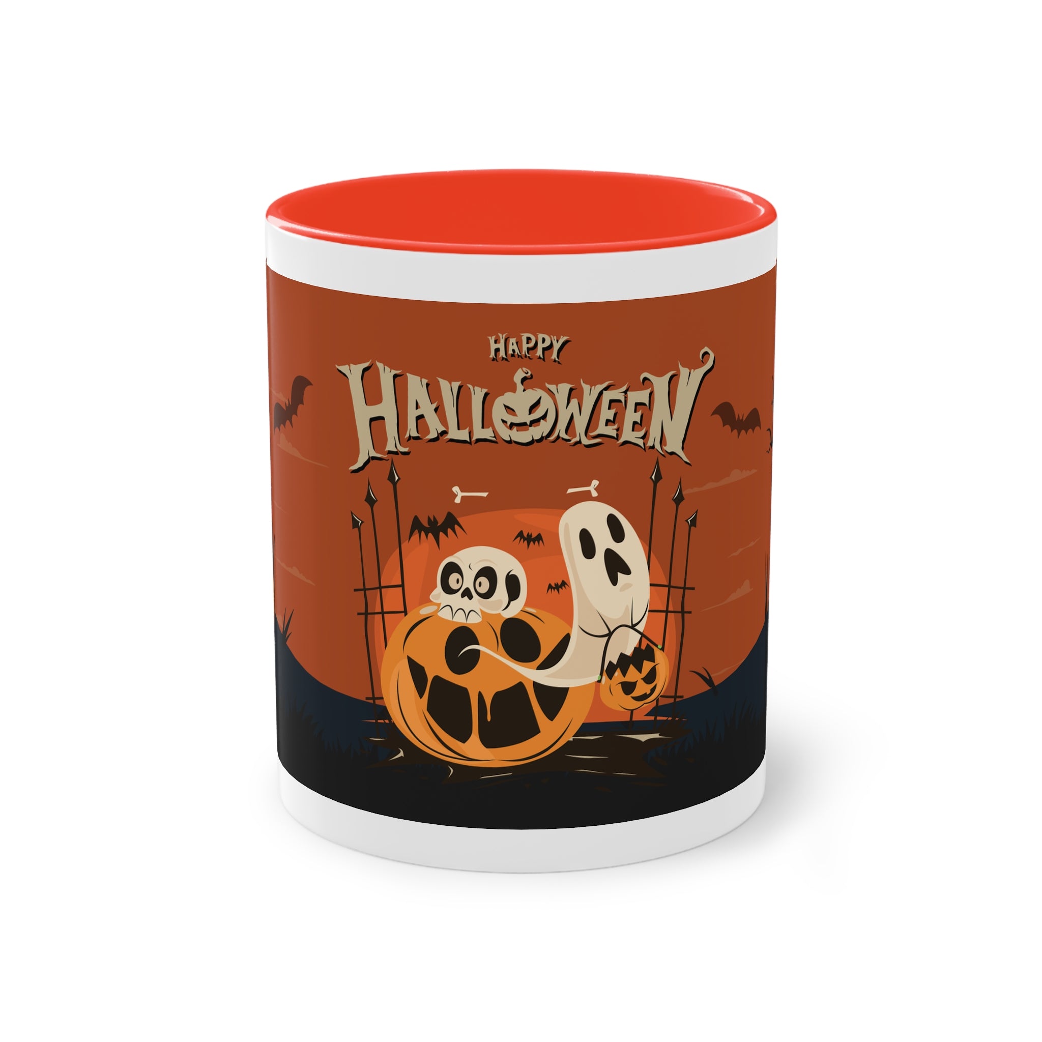 Happy Halloween with Pumpkin | Two-Tone Coffee Mug