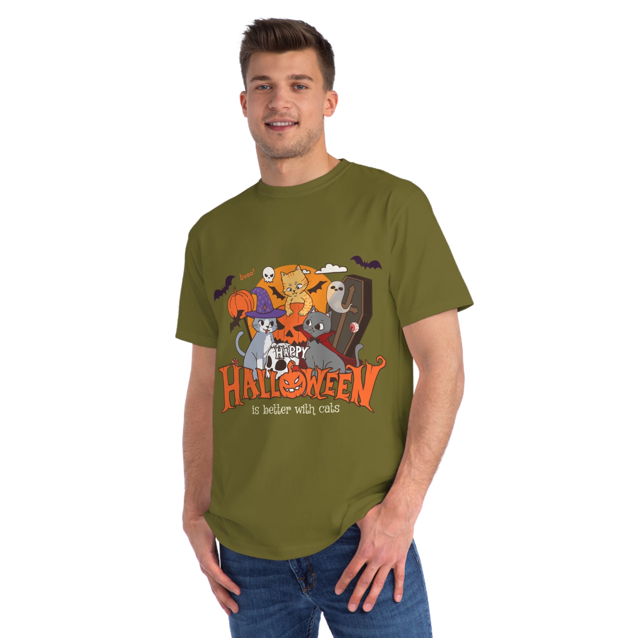 Halloween is Better with Cats | Organic Unisex Classic T-Shirt