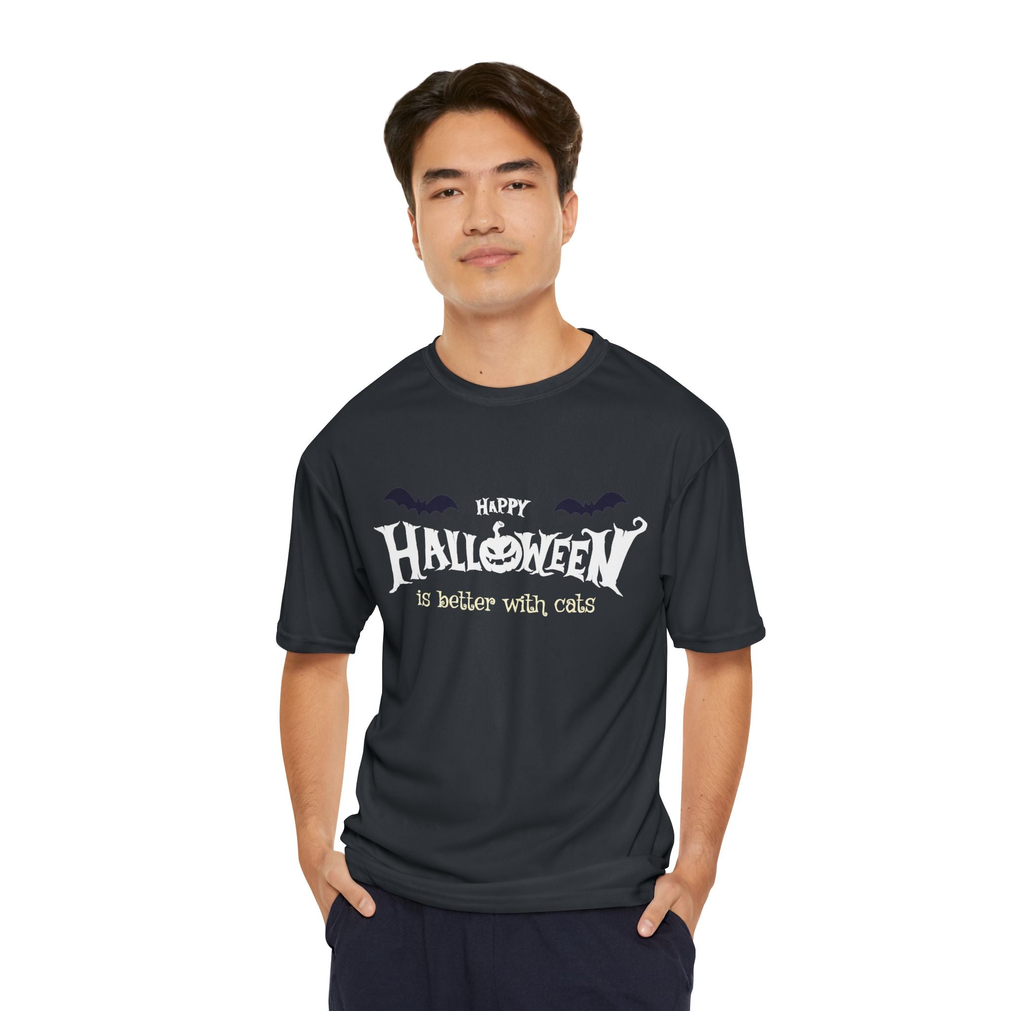 Halloween with Witch's Cats | Men's Performance T-Shirt