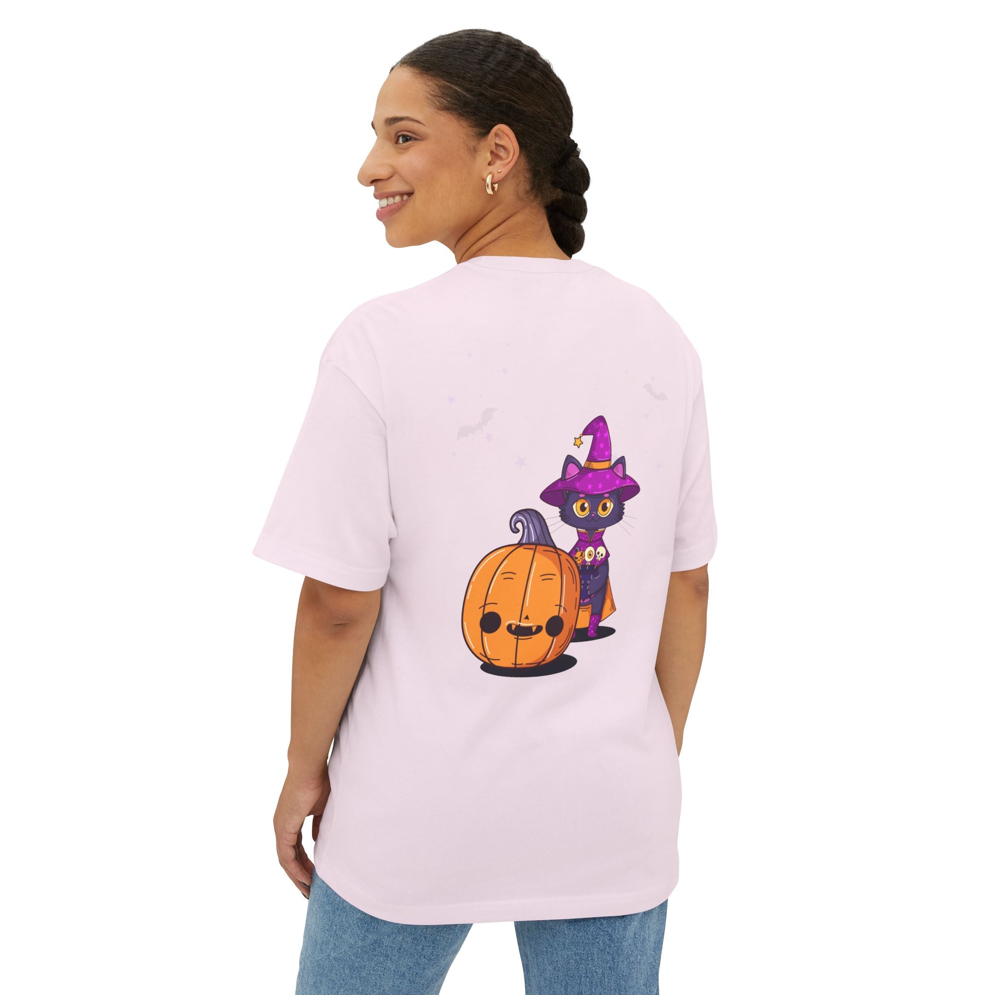 Halloween with Witch's Cats | Unisex Oversized Boxy Tee