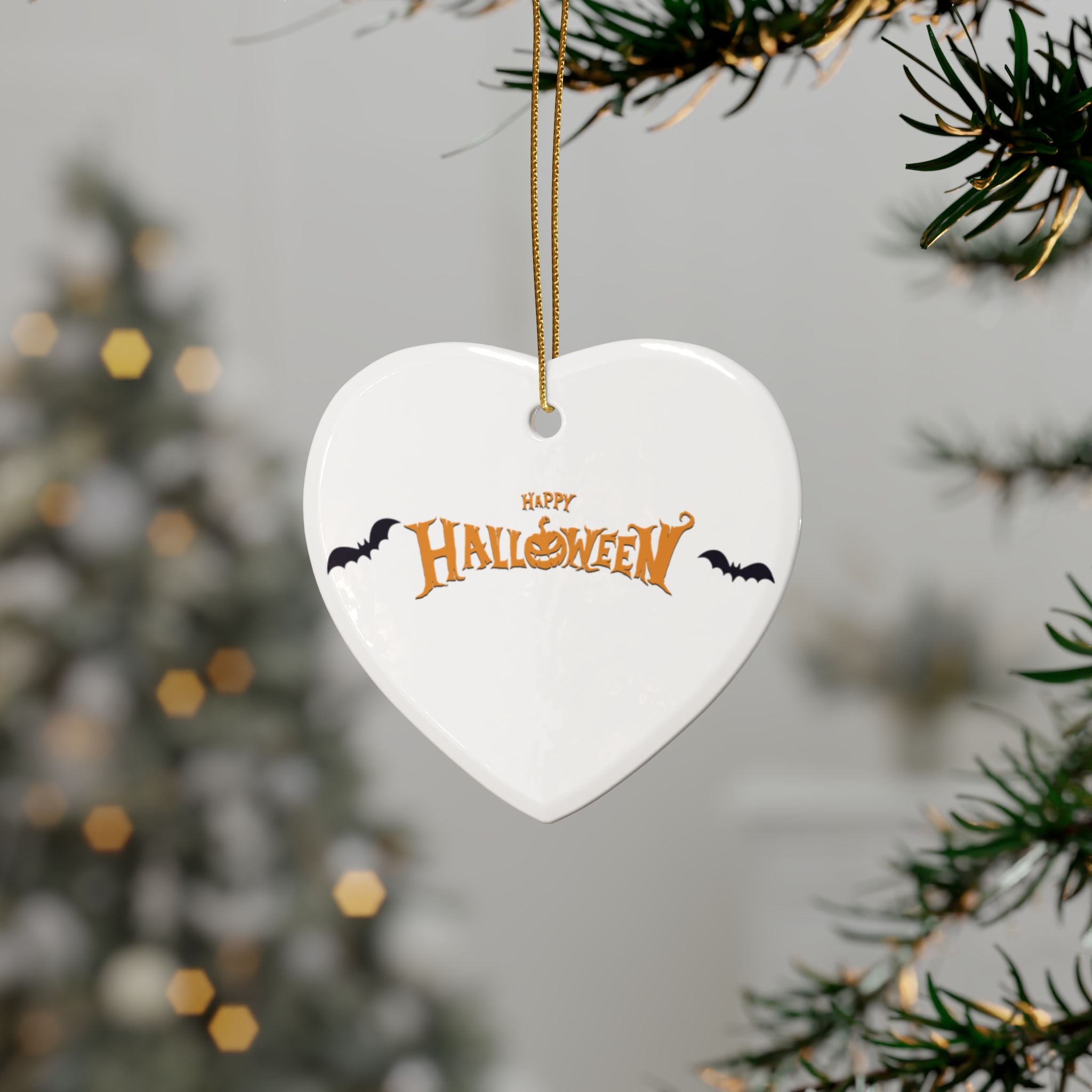 Halloween with Bats | Ceramic Ornaments