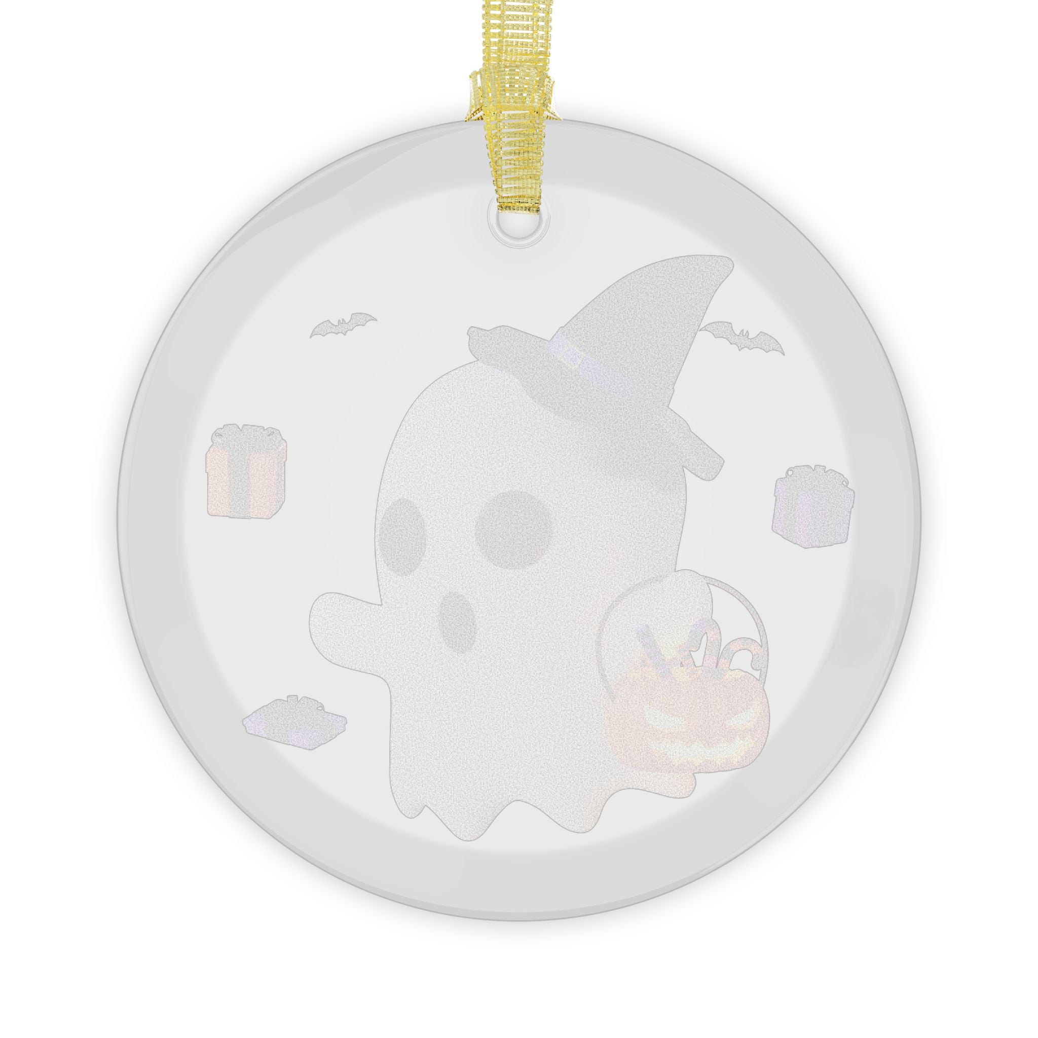 Halloween Spooky Ghost with Treats | Glass Ornaments