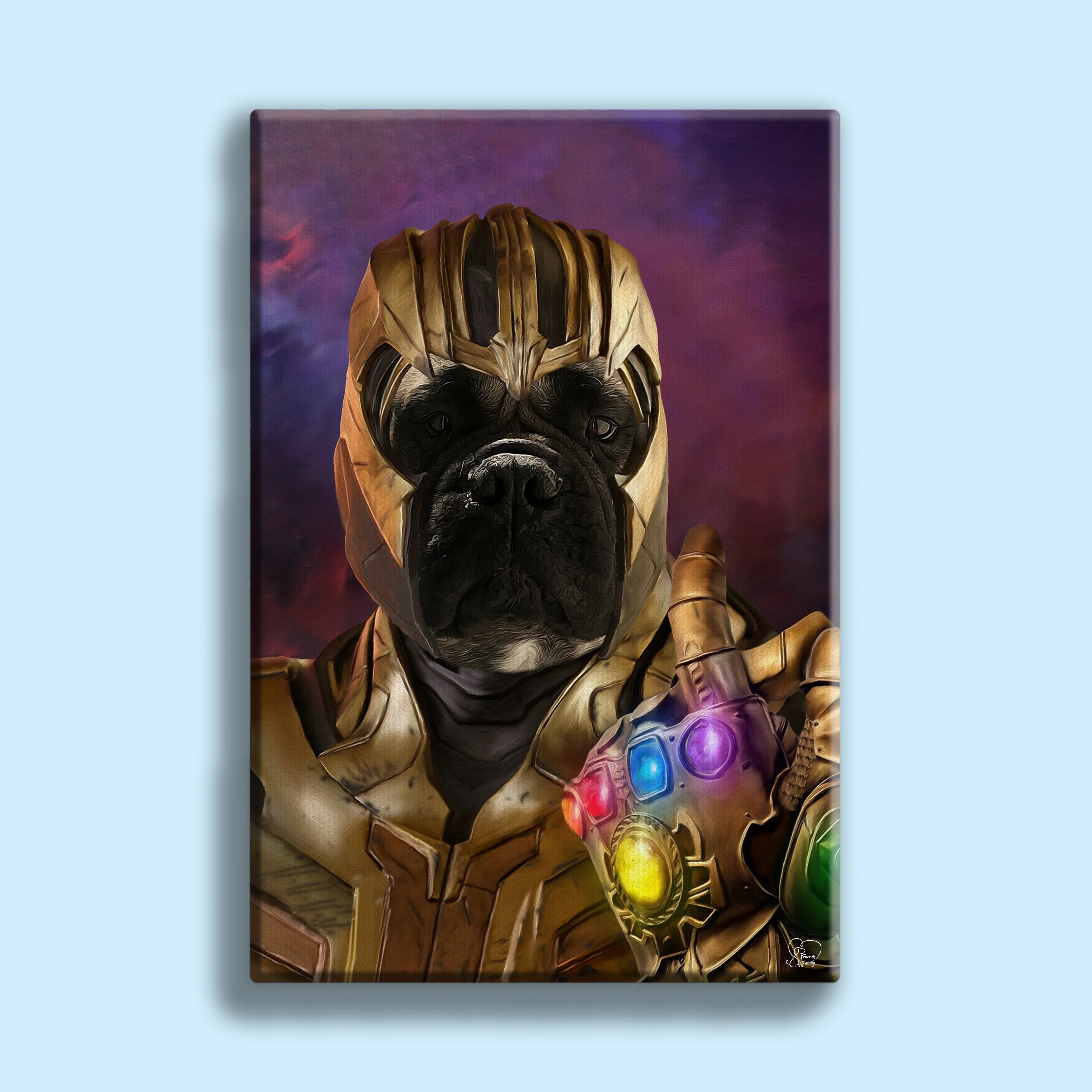 Custom Cat dog Superhero Portrait | Thor-Inspired Custom Pet Portrait Canvas Art