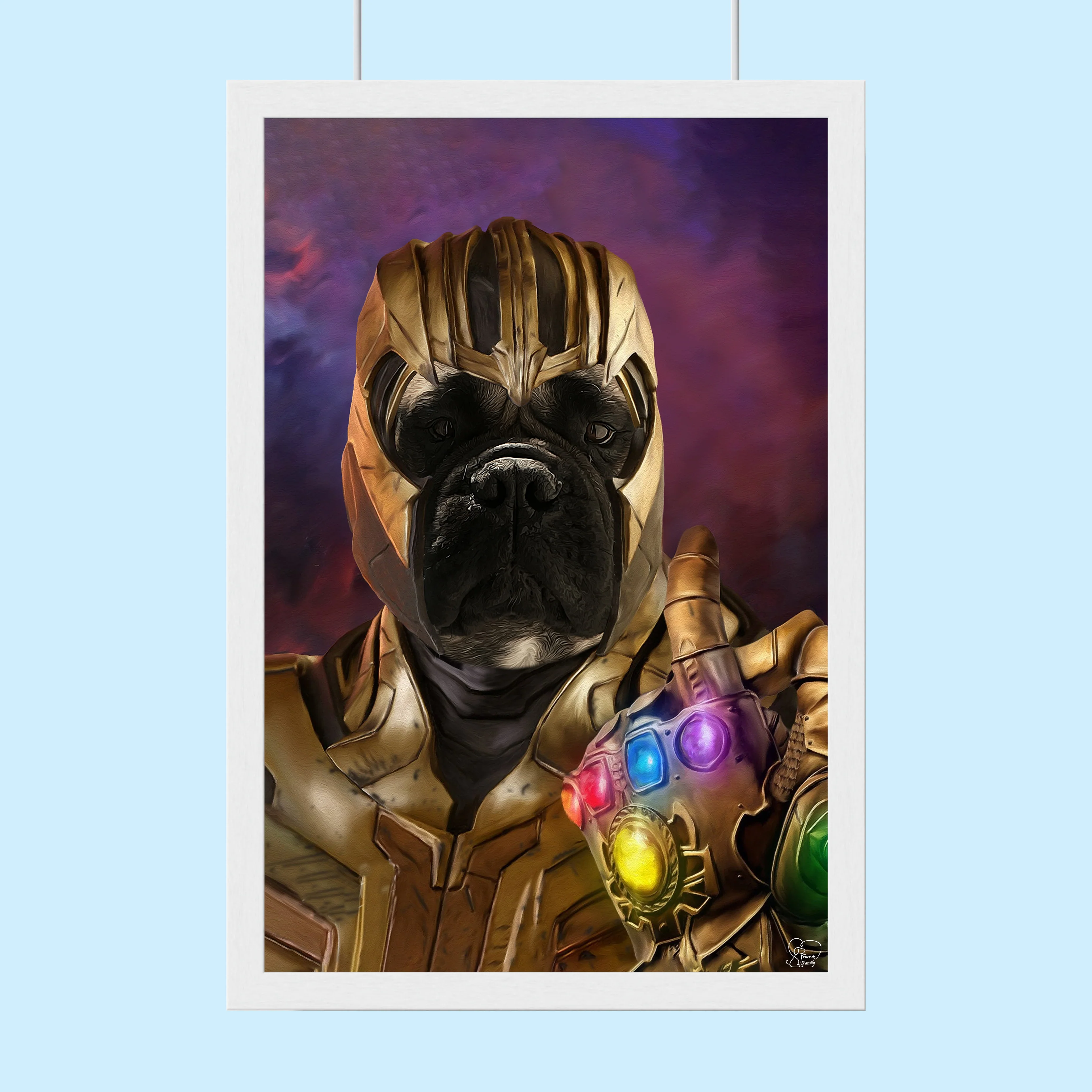 Custom Cat dog Superhero Portrait | Thor-Inspired Custom Pet Portrait Canvas Art