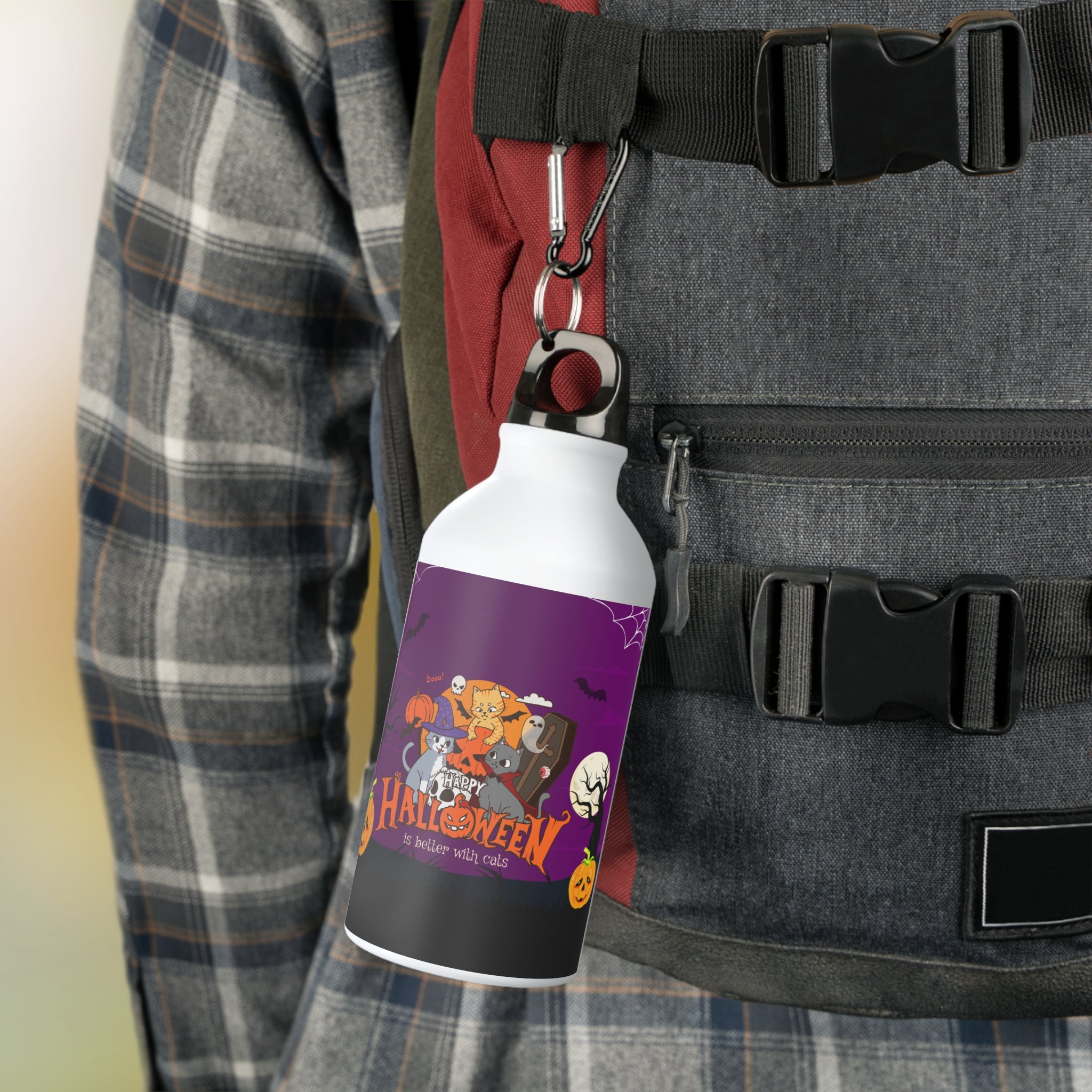 Happy Halloween is Better with Cats | Oregon Sport Bottle
