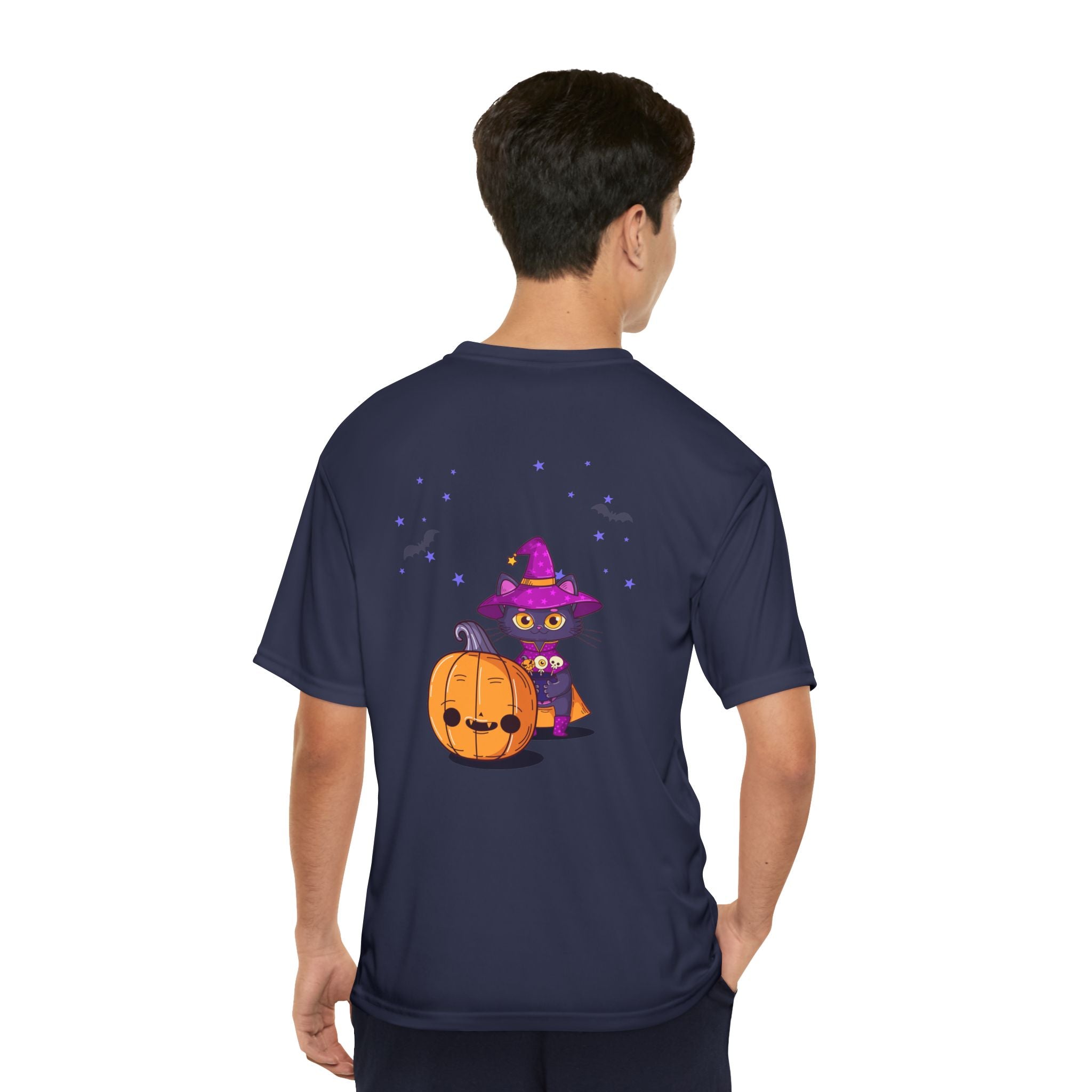 Halloween with Witch's Cats | Men's Performance T-Shirt