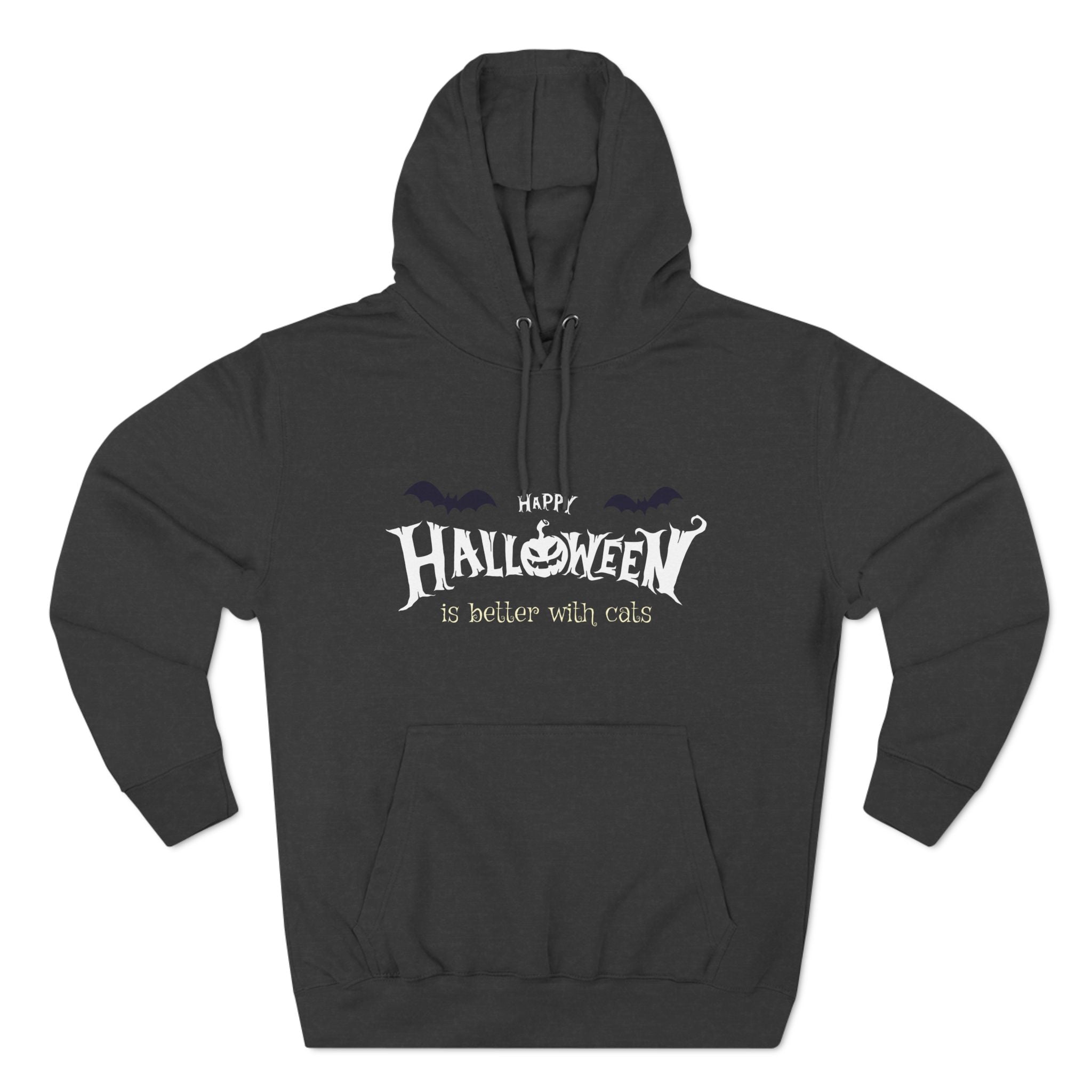 Halloween with Witch's Cats | Three-Panel Fleece Hoodie