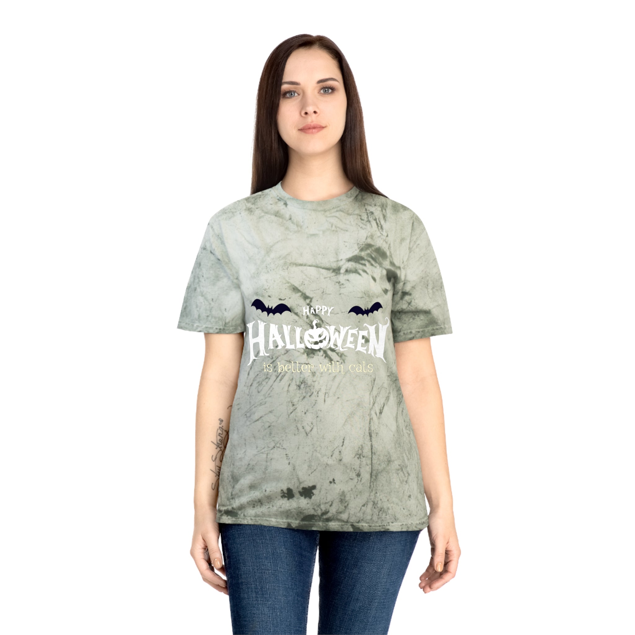 Halloween with Witch's Cats | Unisex Color Blast T-Shirt