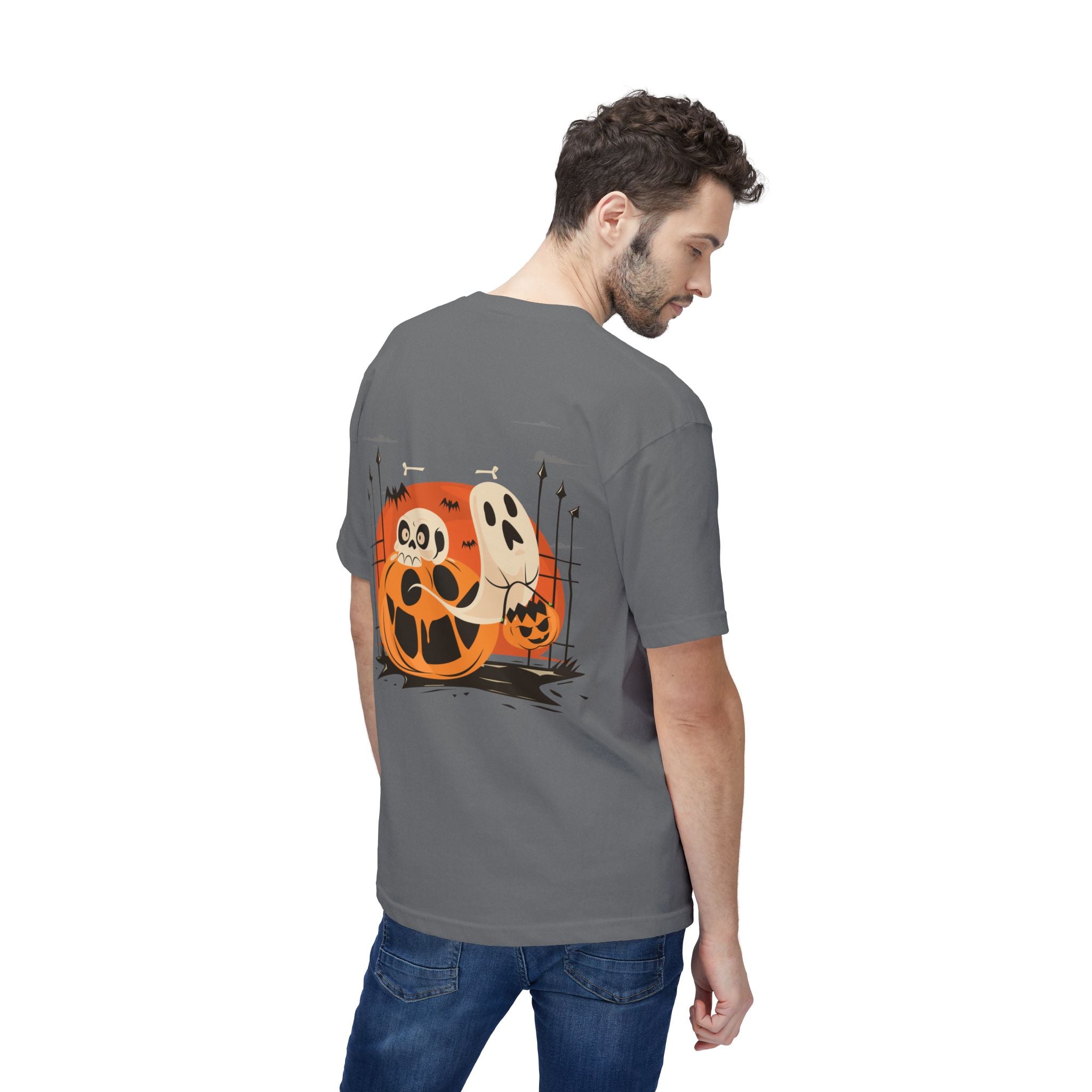 Halloween with Pumpkins | Unisex Midweight T-shirt, Made in US