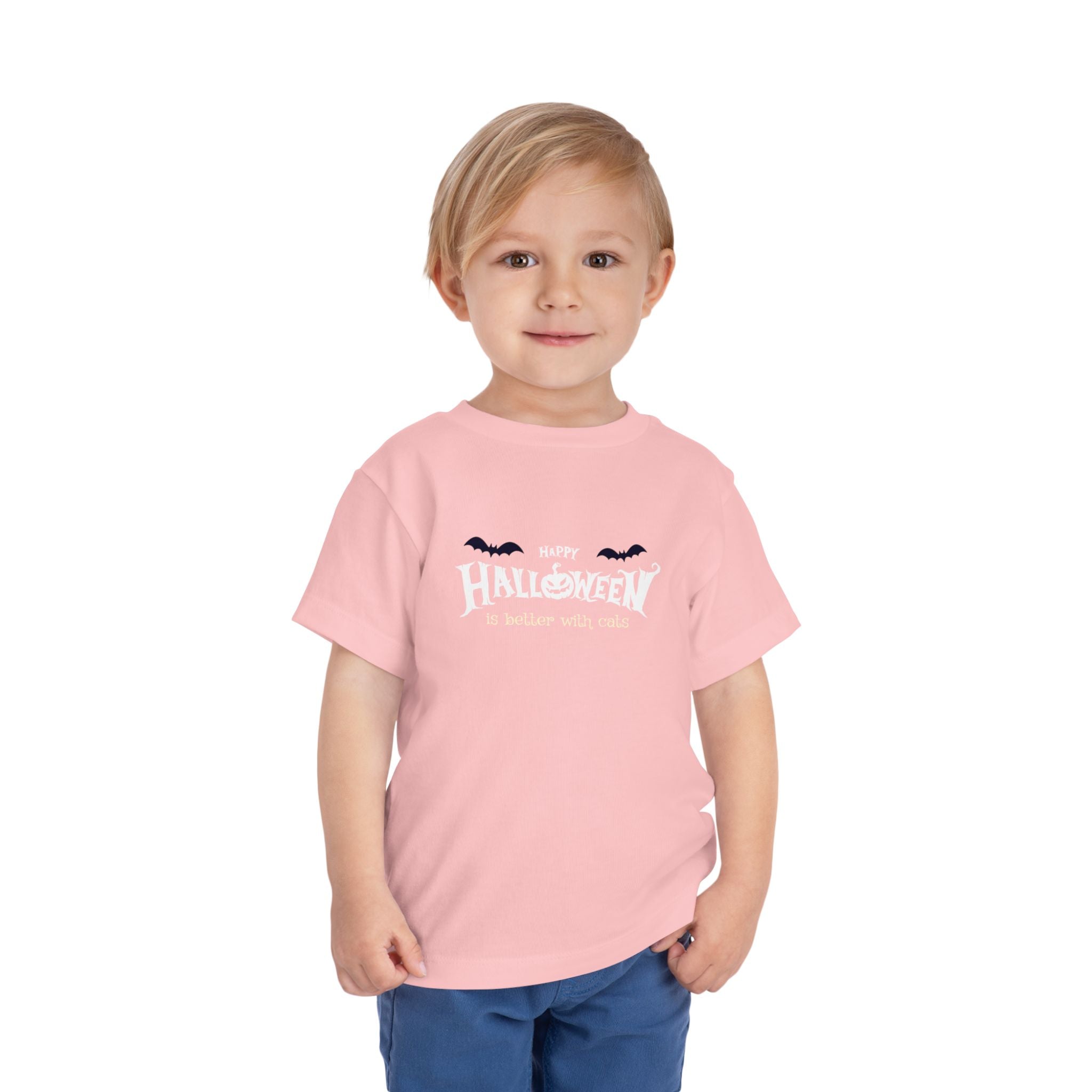 Halloween with Witch's Cats | Toddler Short Sleeve Tee