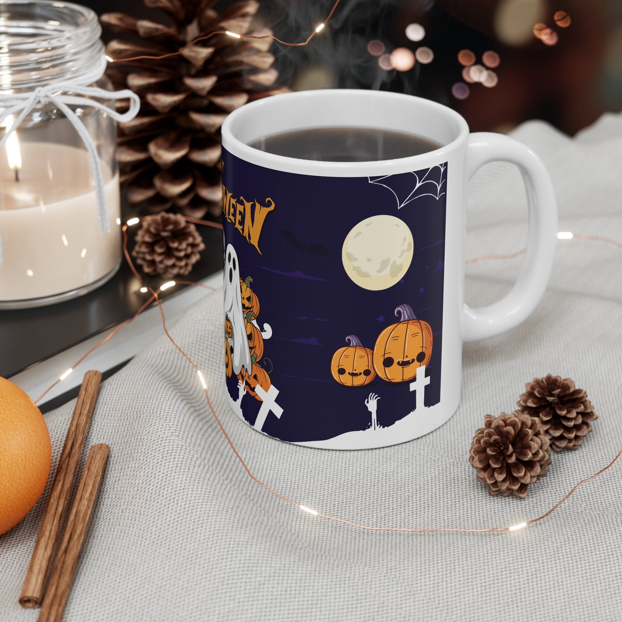 Halloween is Better with Skeleton | White Ceramic Mug