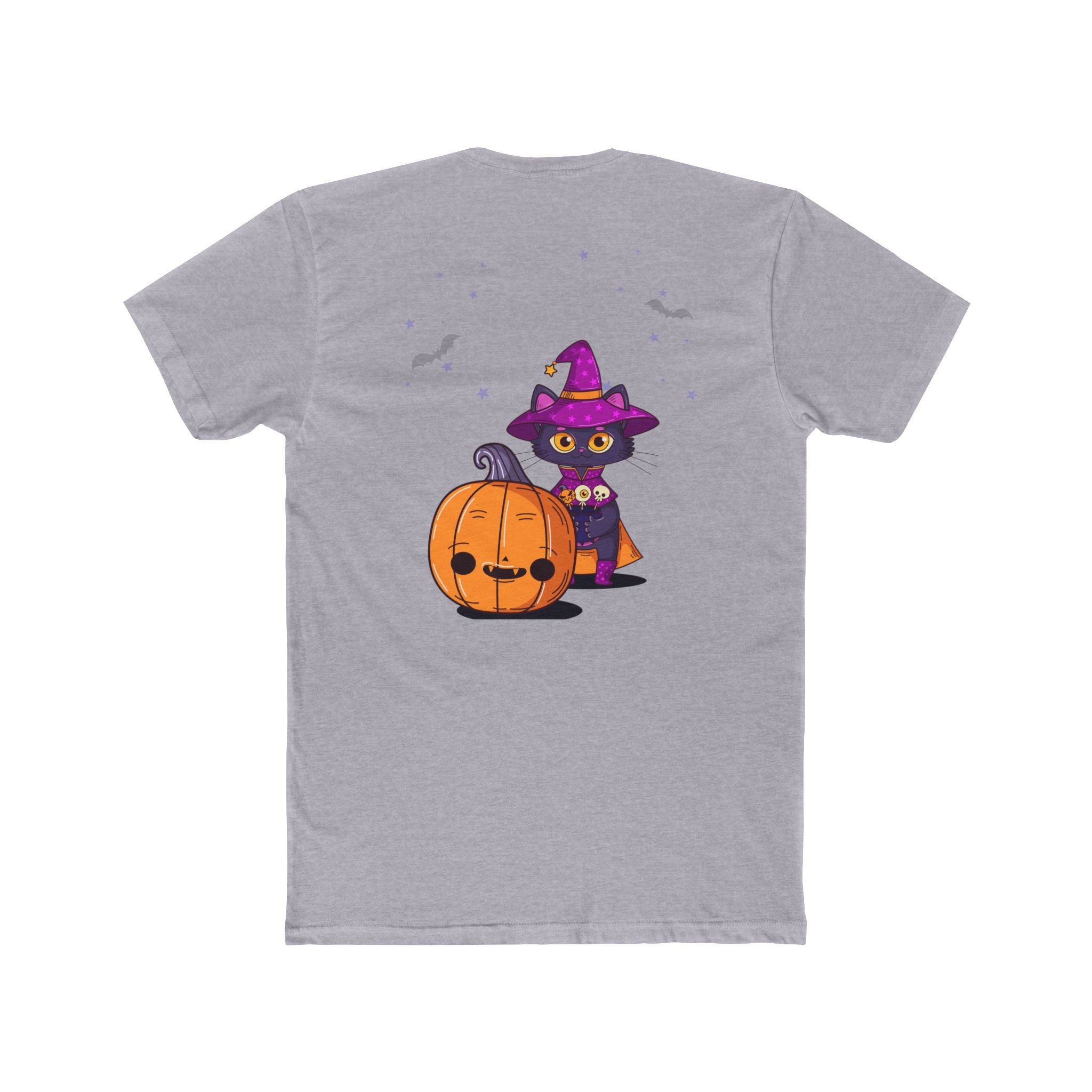 Halloween with Witch's Cats | Unisex Cotton Crew Tee