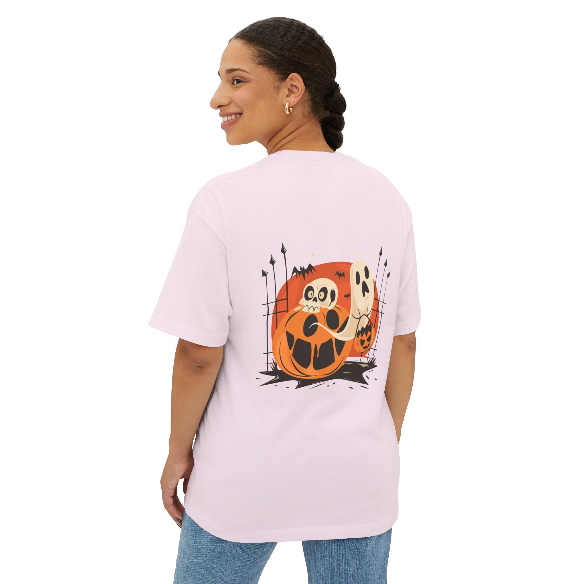 Halloween with Pumpkins | Unisex Oversized Boxy Tee