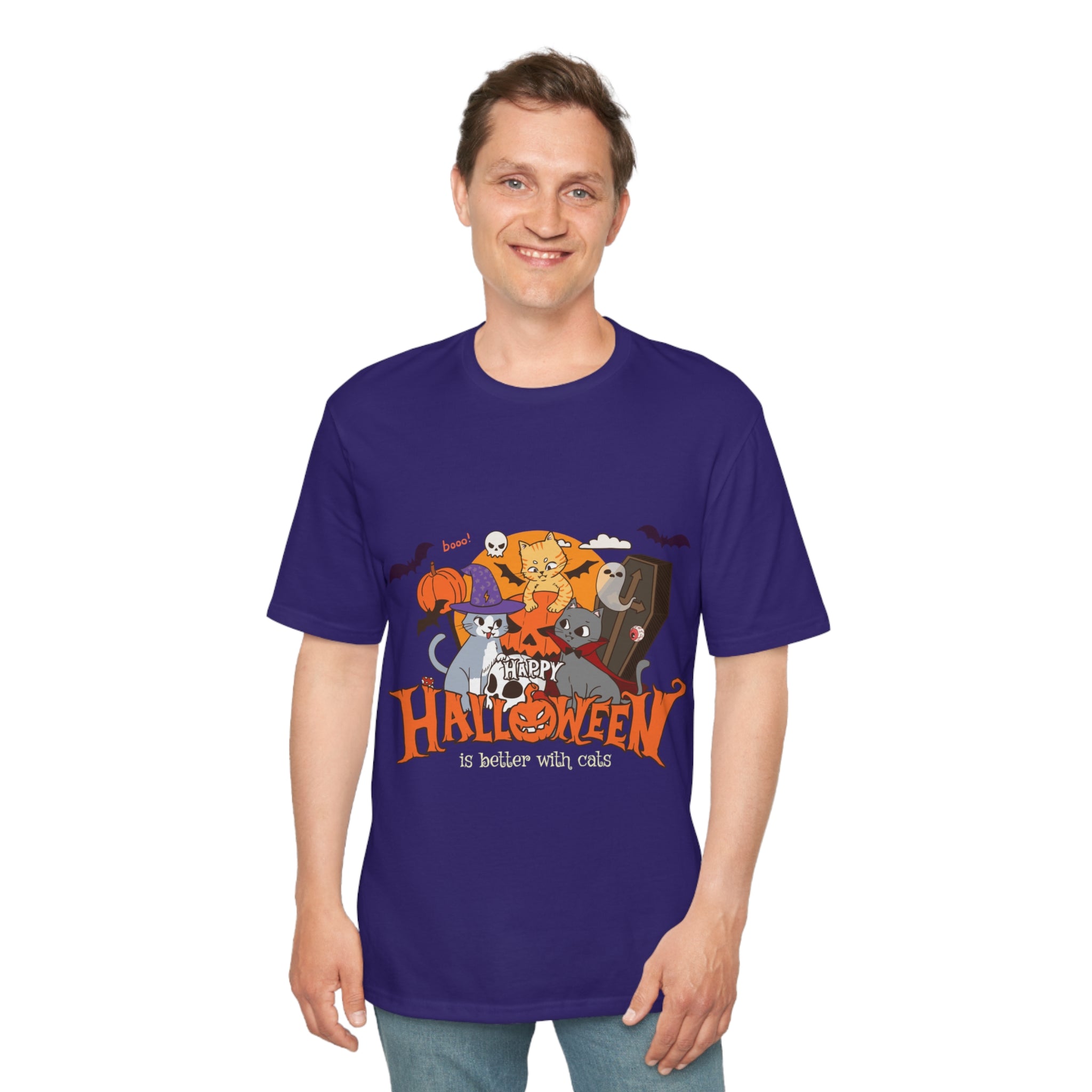 Halloween with Witch's Cats | Perfect Weight® Tee