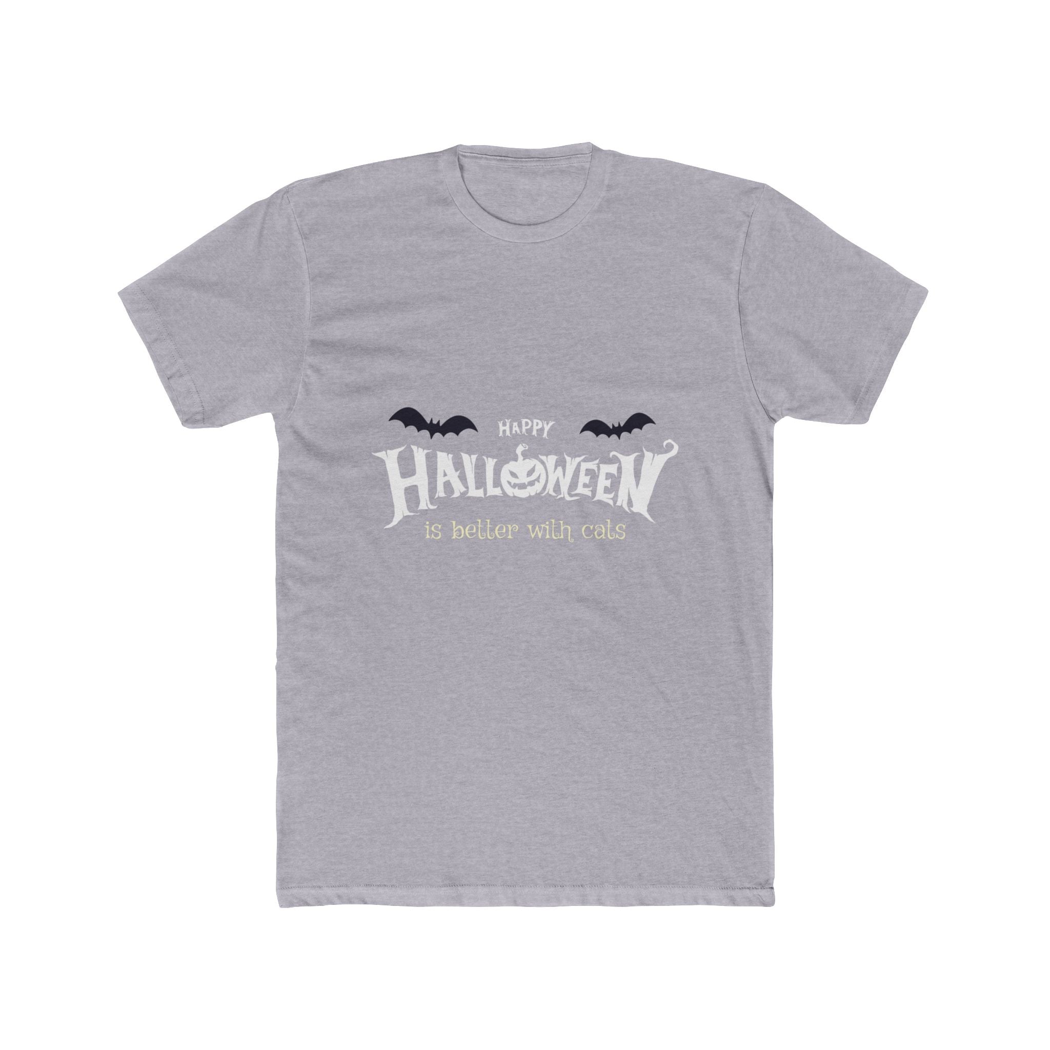 Halloween with Witch's Cats | Unisex Cotton Crew Tee