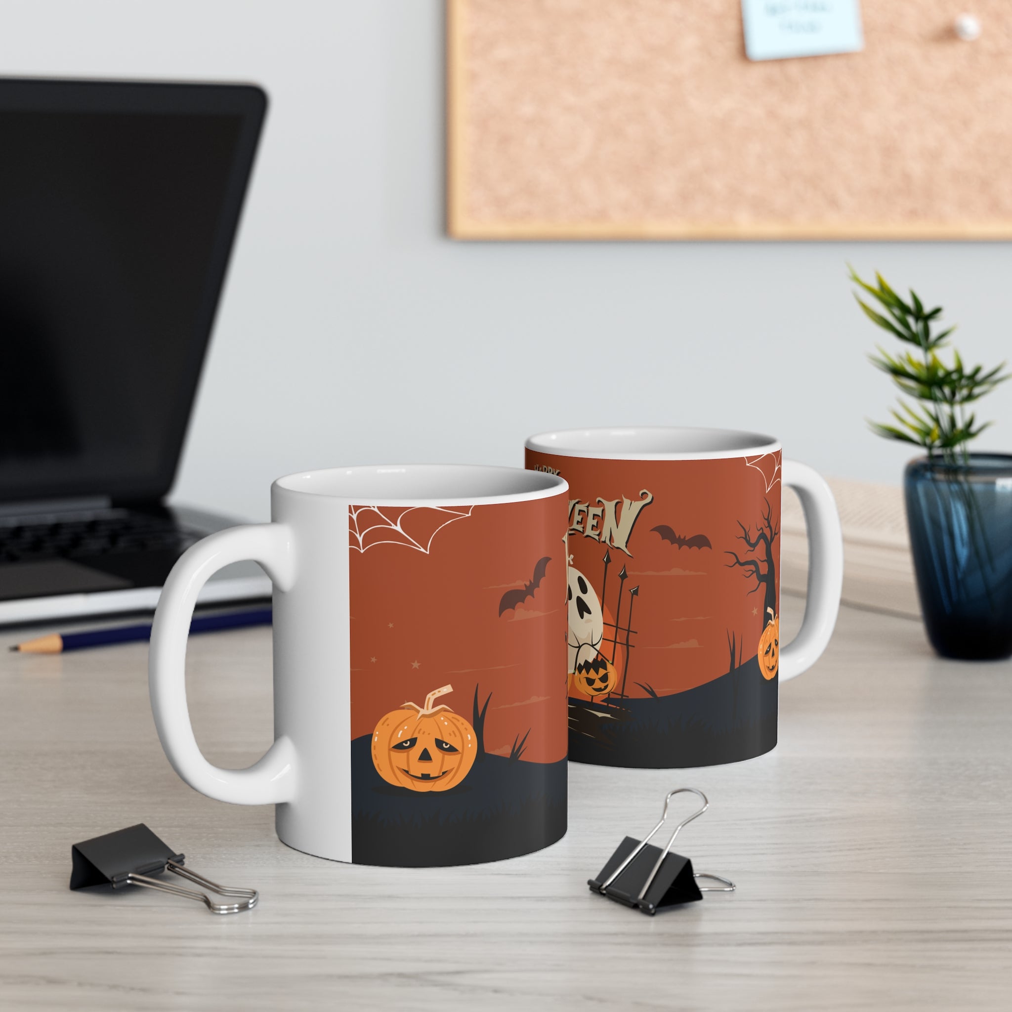Happy Halloween with Pumpkin | Ceramic Coffee Cups