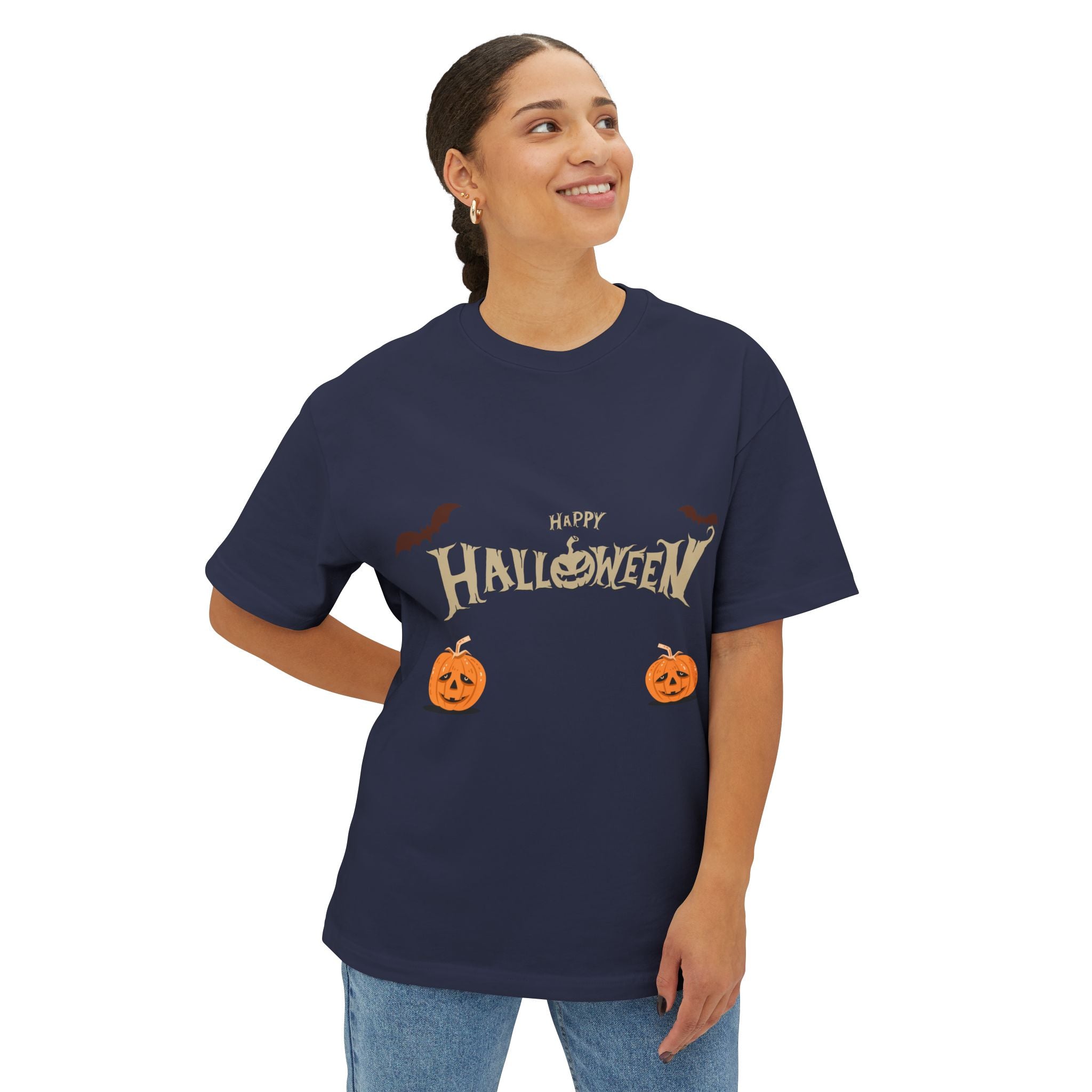 Halloween with Pumpkins | Unisex Oversized Boxy Tee