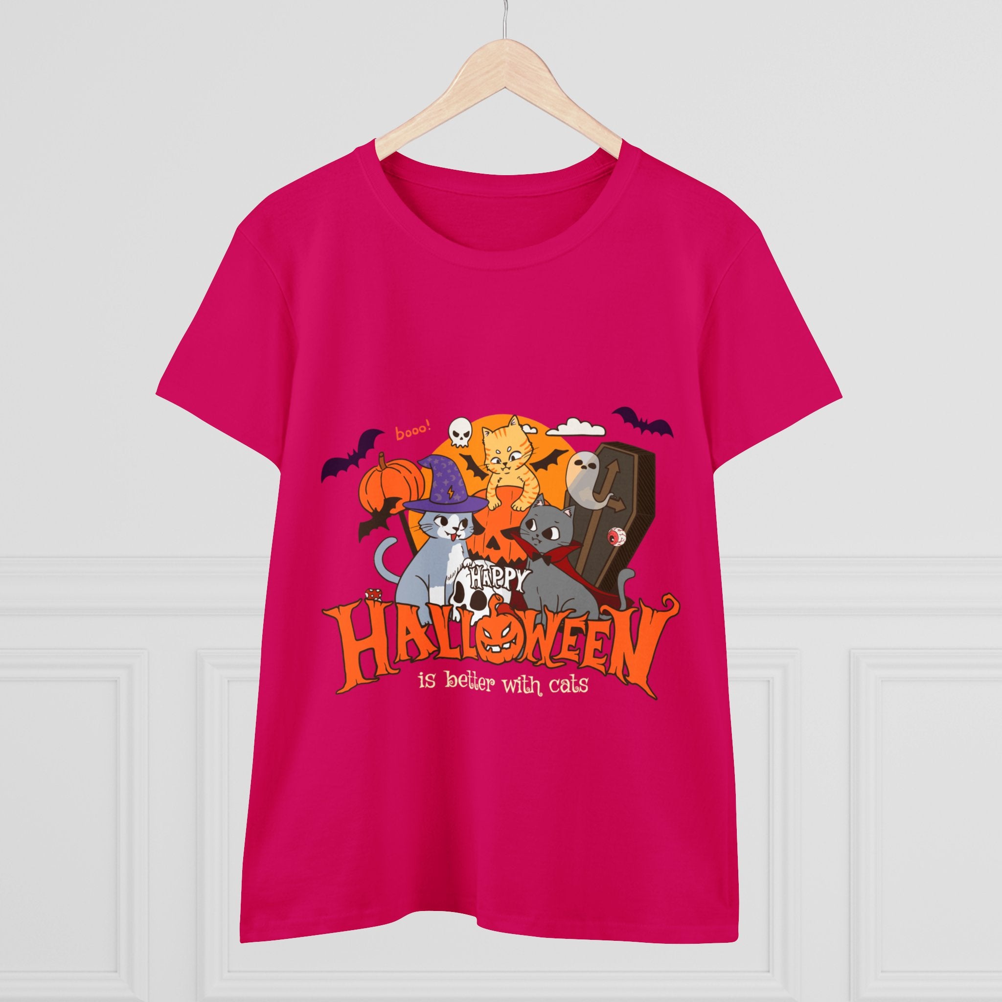 Halloween is Better with Cats | Women's Midweight Cotton Tee