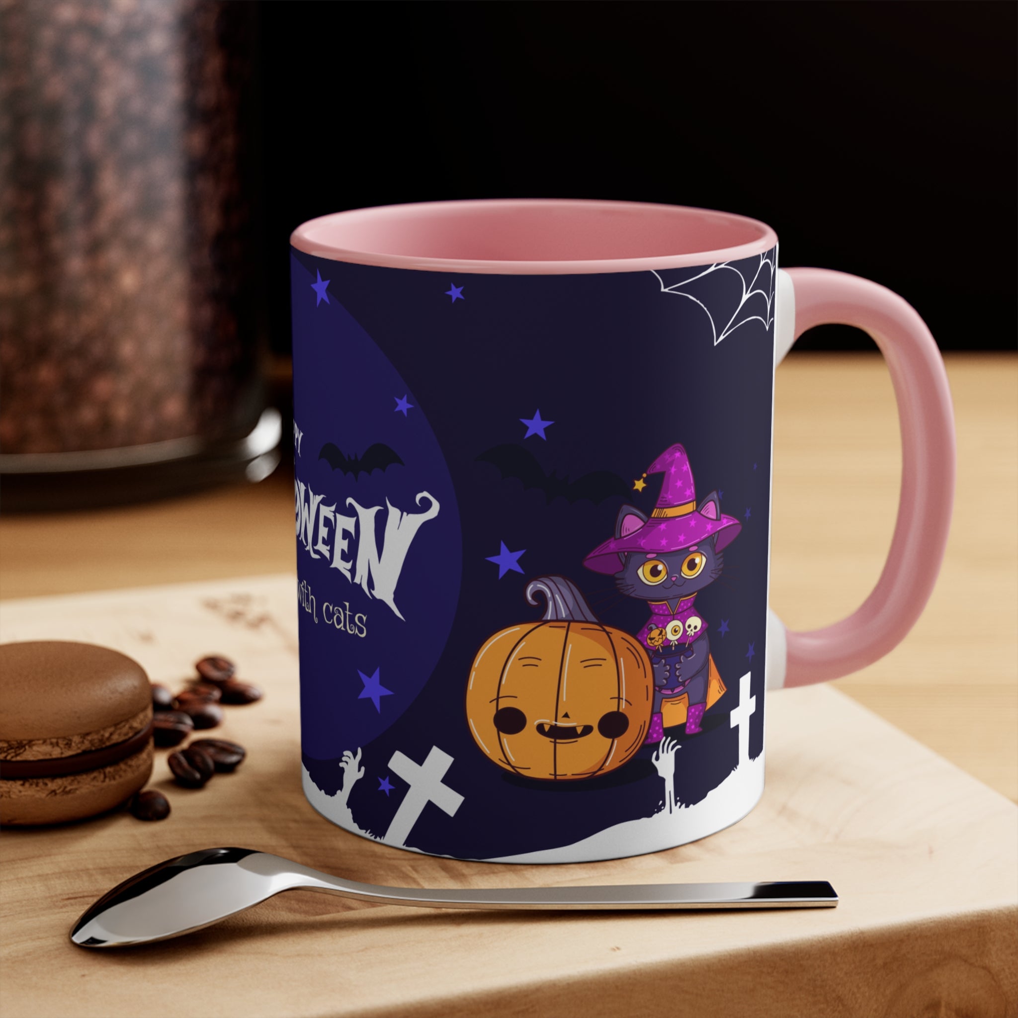 Happy Halloween with Witch's Cats | Accent Mugs